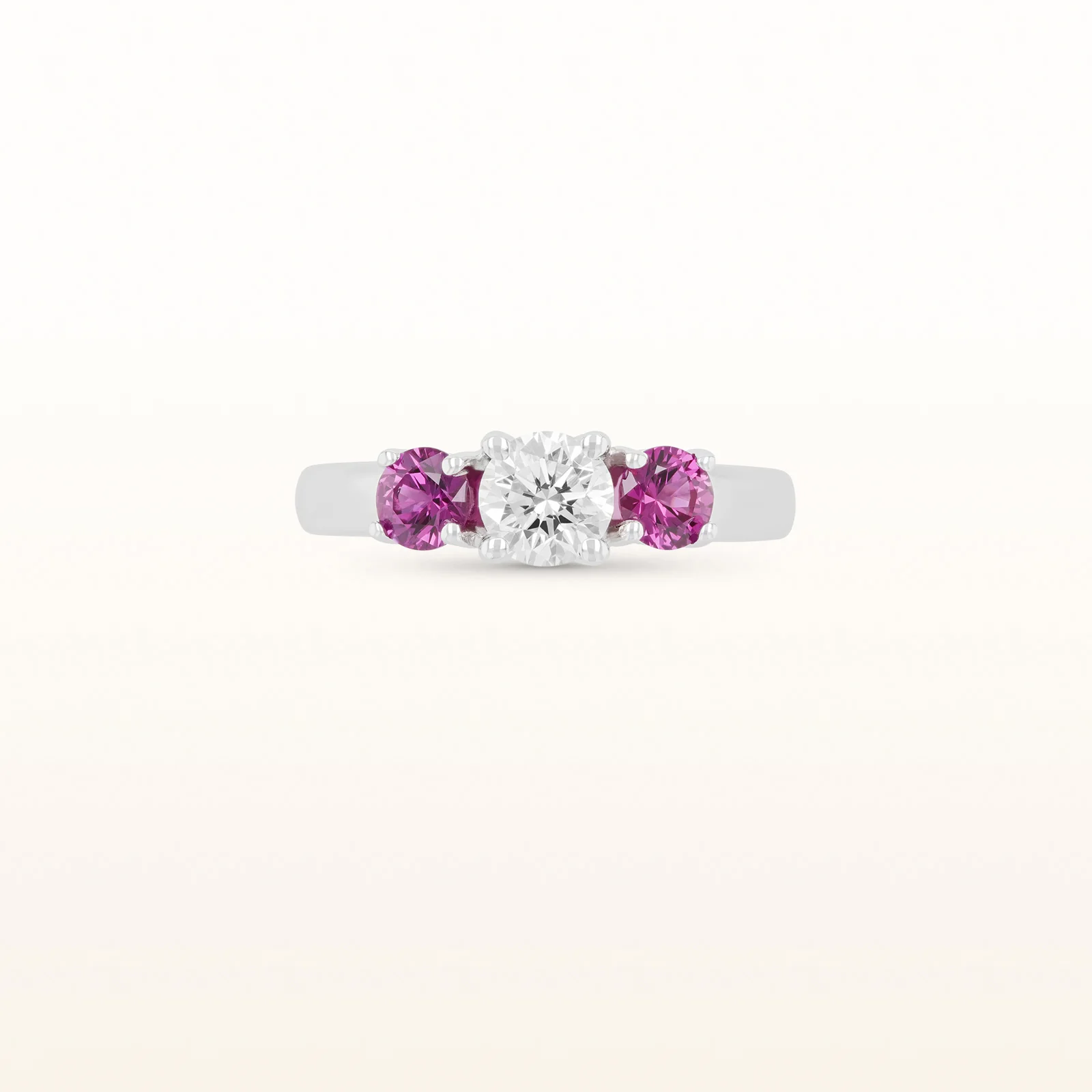 1.31 ctw Round Diamond and Ruby Three-Stone Ring in 14kt White Gold - Image 12