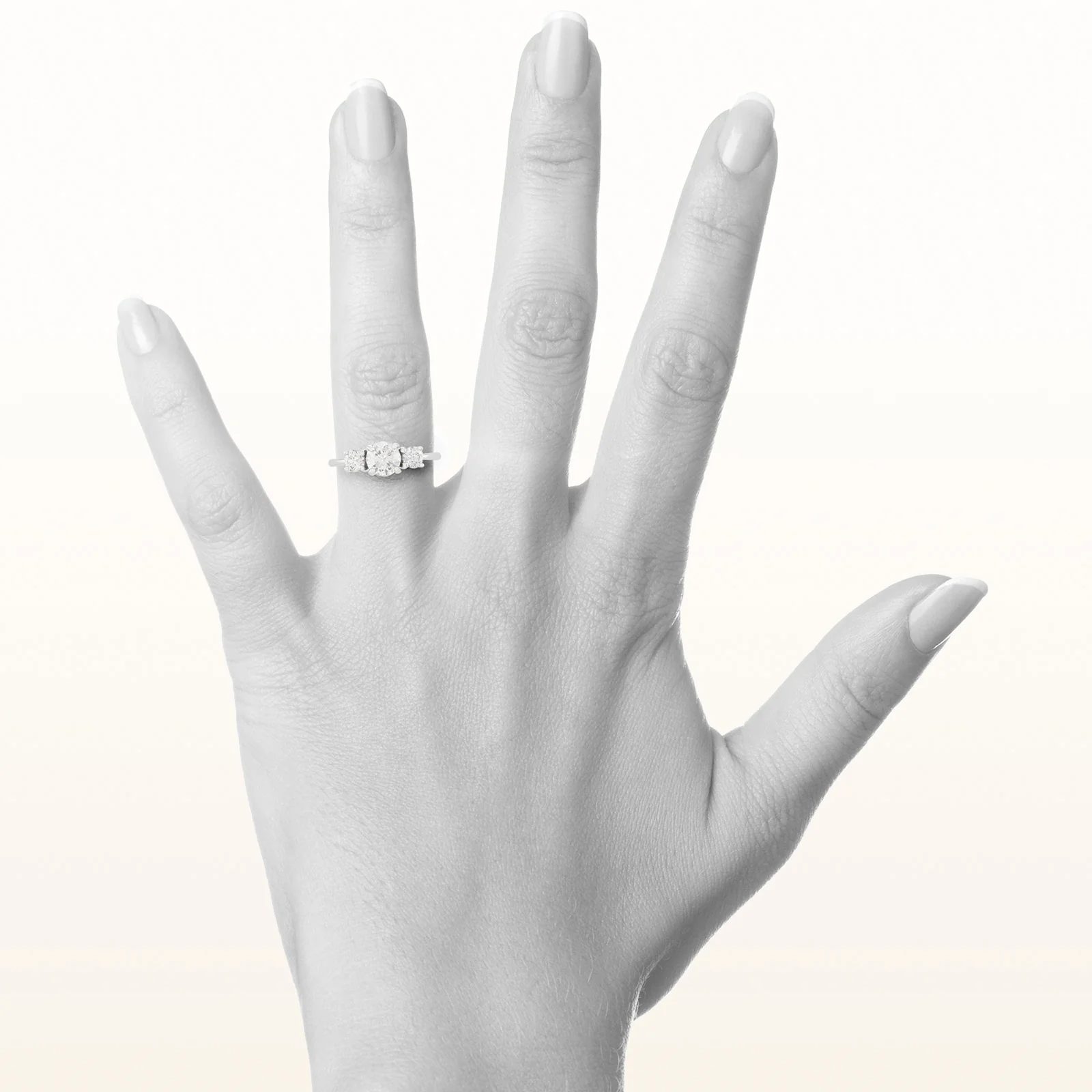 1.48 ctw Round Diamond Three-Stone Ring in 14kt White Gold - Image 4