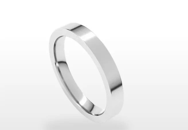 14K White Gold Flat Comfort Fit Band