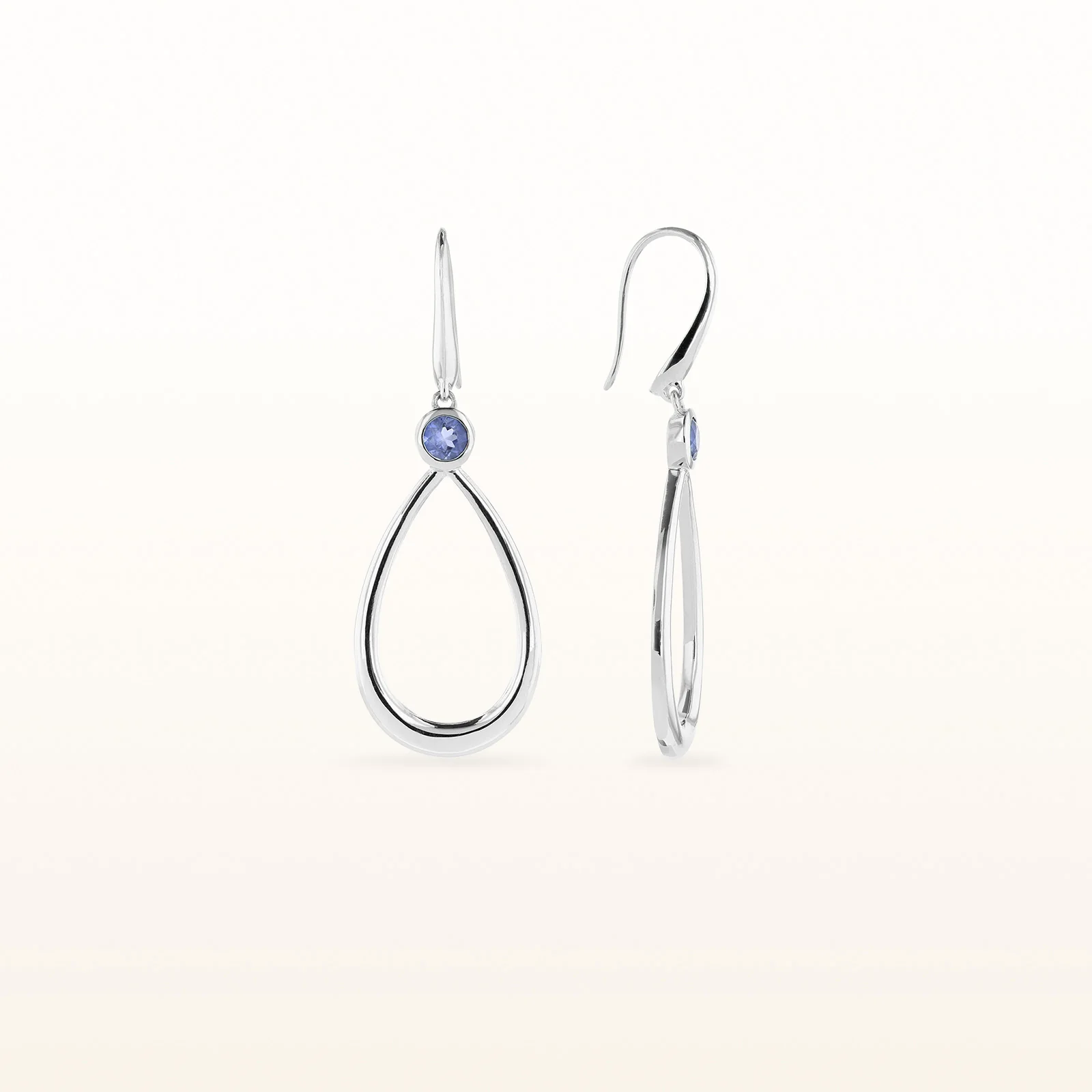 14kt White Gold Teardrop Earrings with Round Diamonds or Gemstones - Image 11