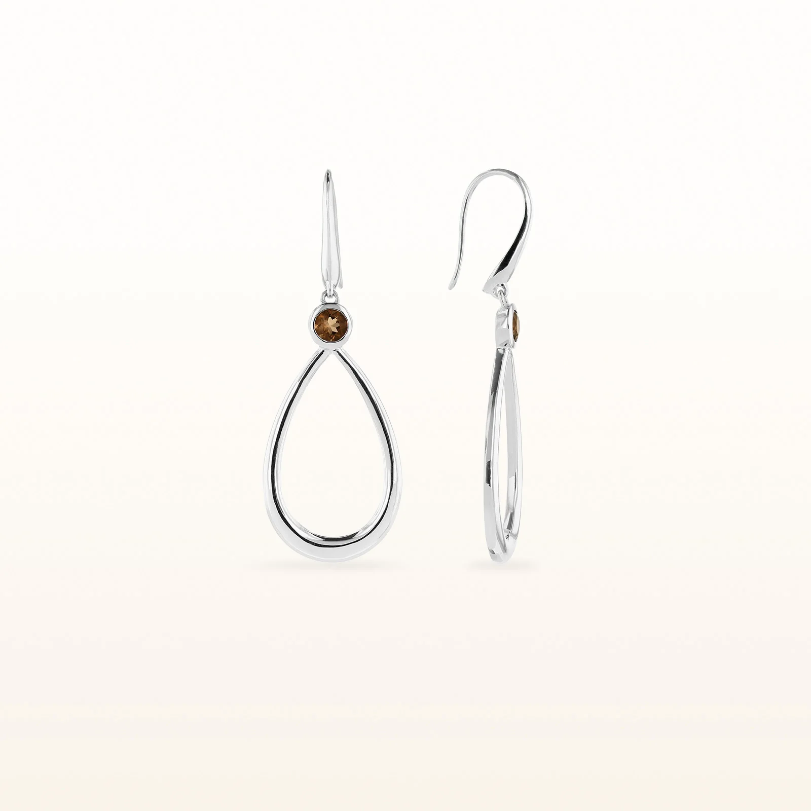 14kt White Gold Teardrop Earrings with Round Diamonds or Gemstones - Image 18