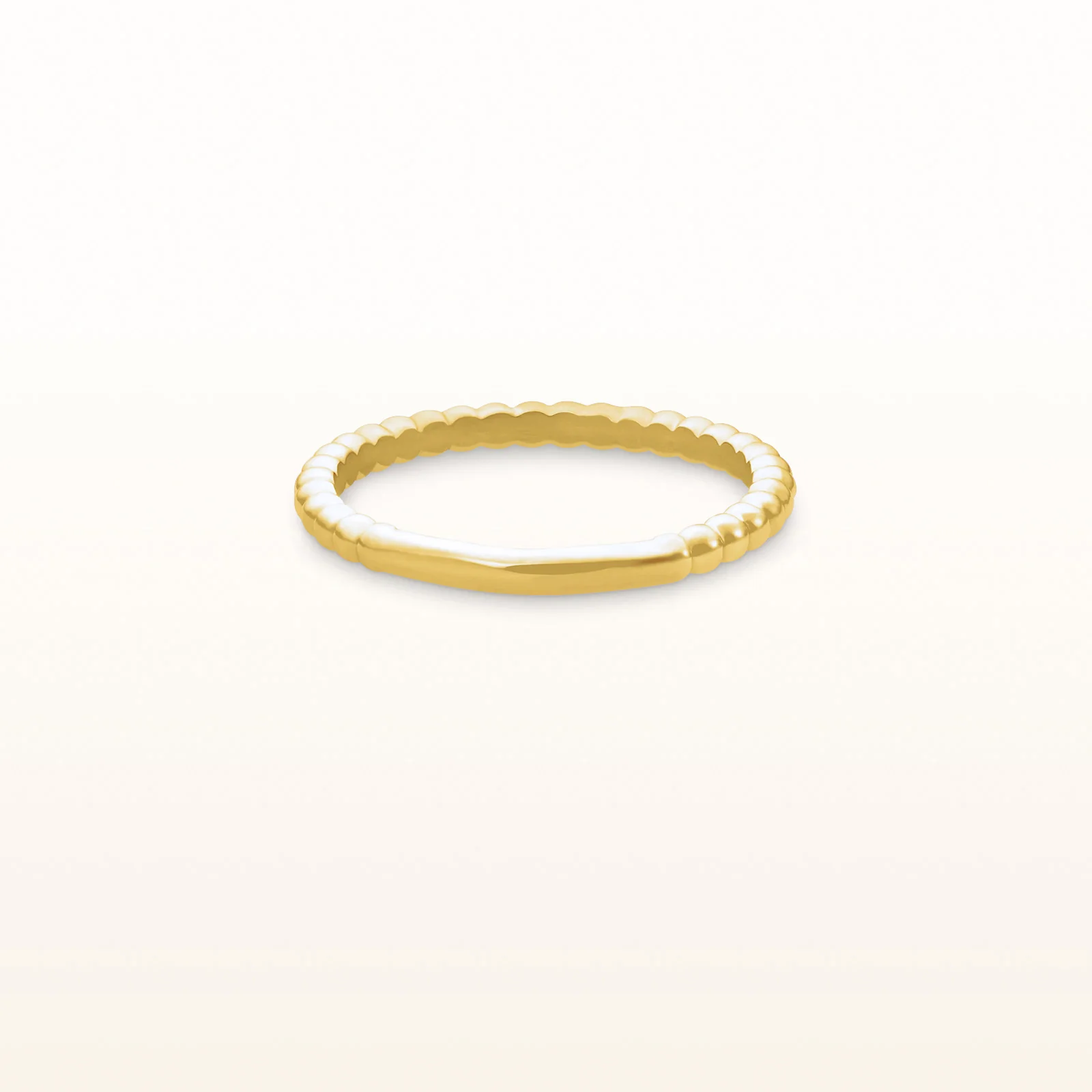 2.0 mm Stackable Beaded Band in 14kt Yellow Gold - Image 3