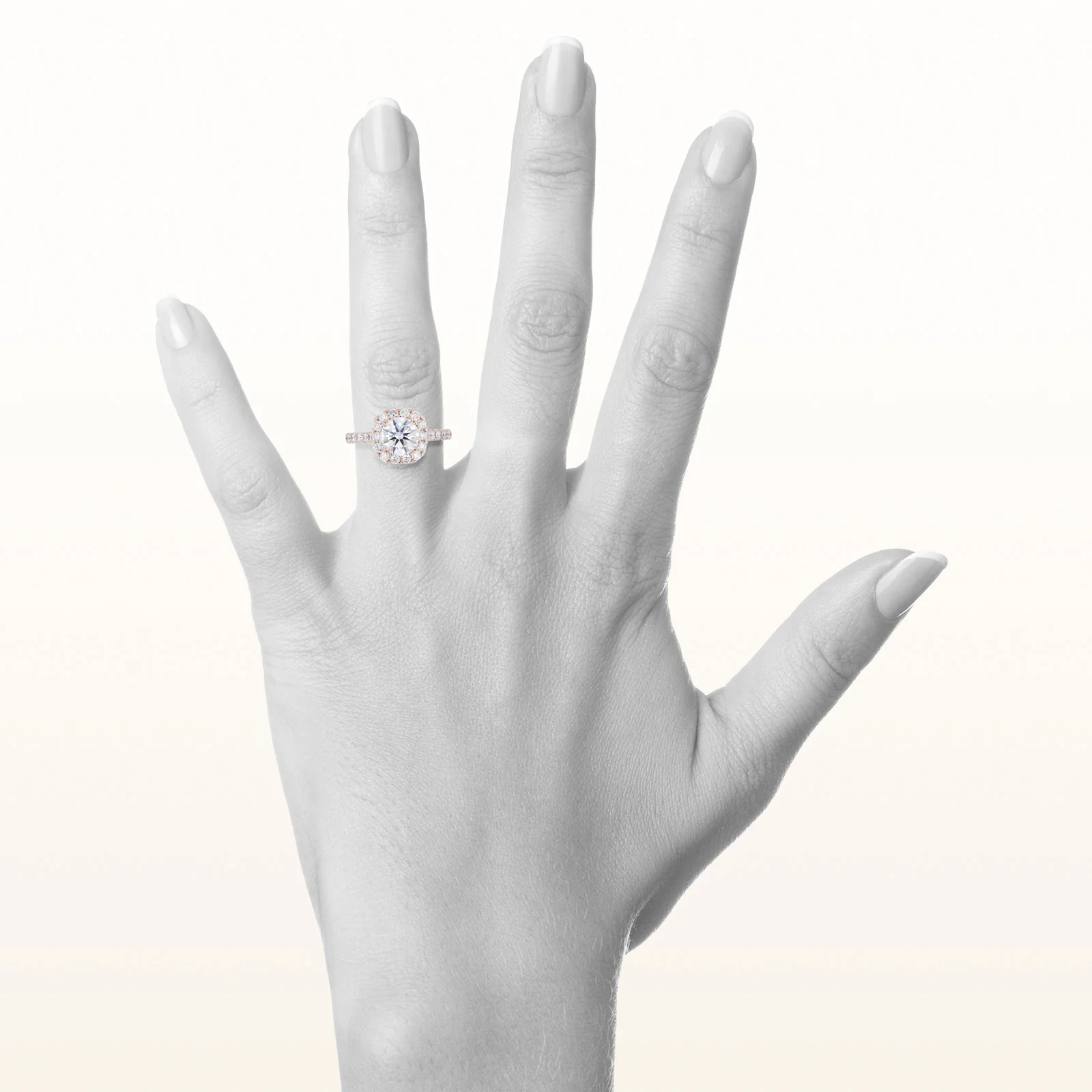 2.35 ctw Round Diamond Halo Engagement Ring in 14kt Rose Gold - Image 4