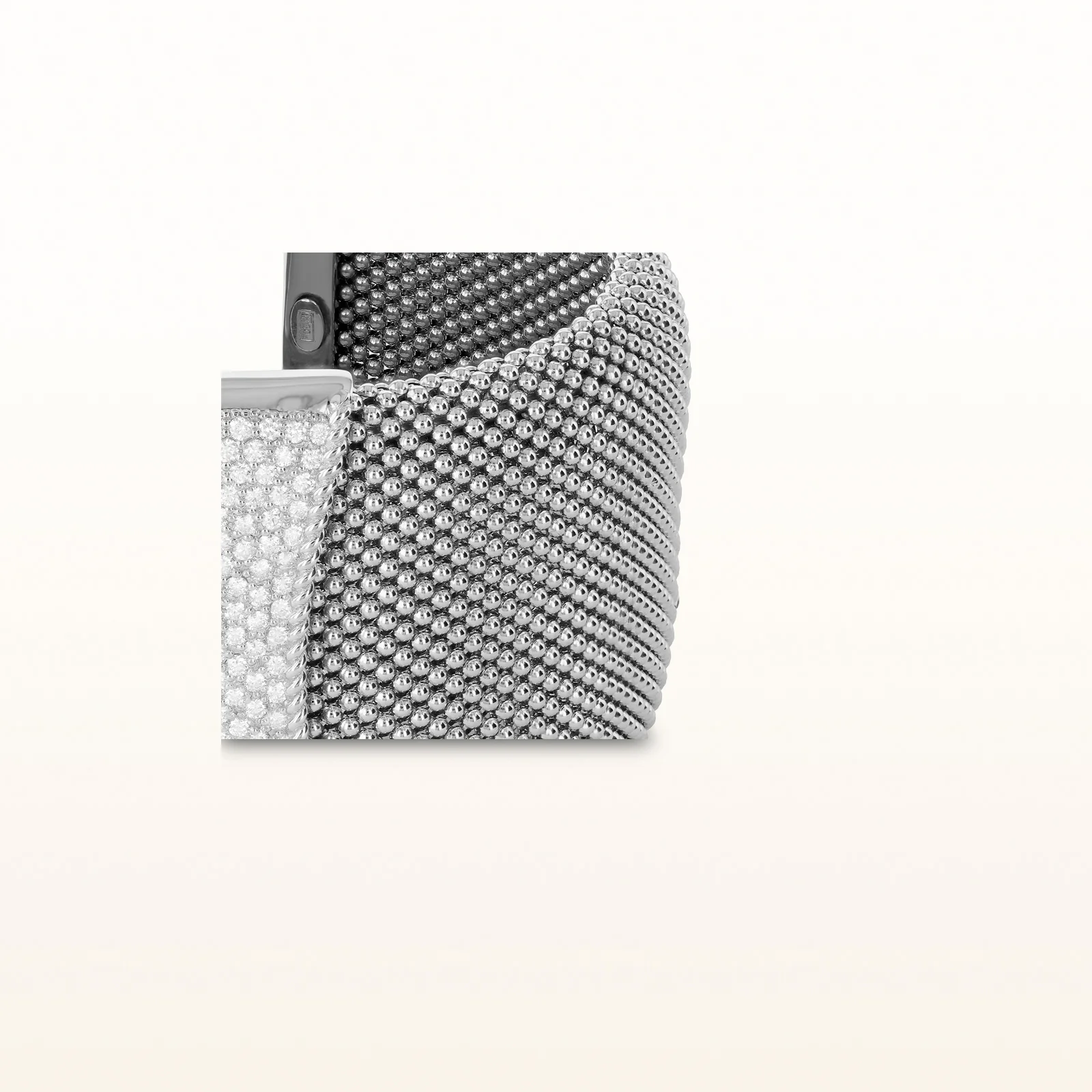 2.70 ctw Diamond Mesh Cuff Bracelet in 925 Sterling Silver and 14kt White Gold - Image 2