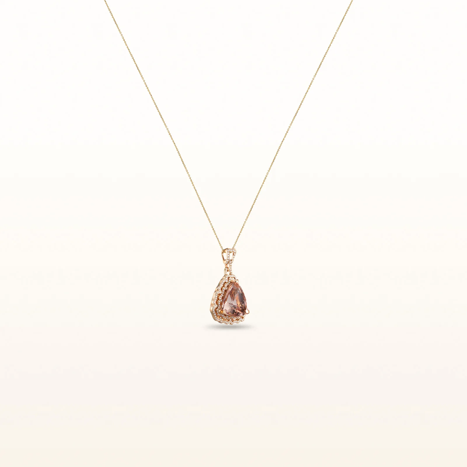 37.51 ctw Trillion Cut Morganite and Diamond Statement Pendant - Image 2