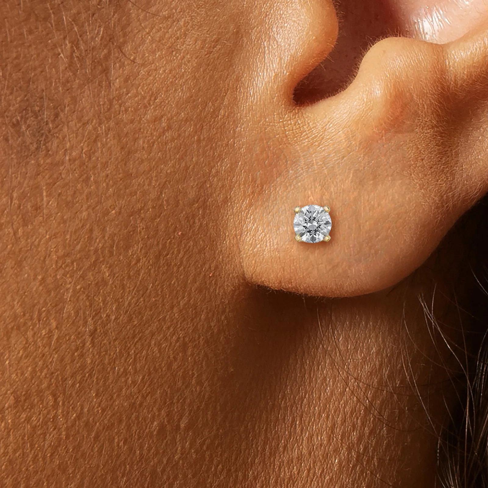 4-Prong Style Diamond Stud Earrings - Image 3