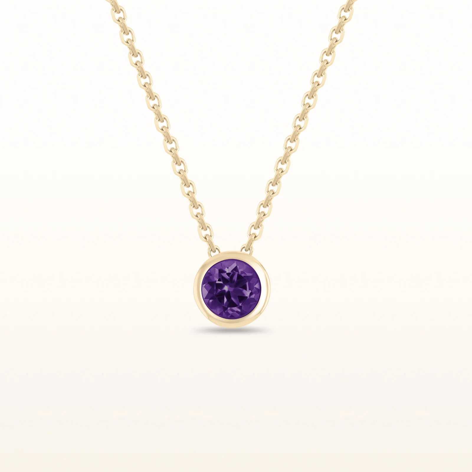 4mm Round Diamond or Gemstone Bezel Set Pendant in 14kt White or Yellow Gold - Image 101