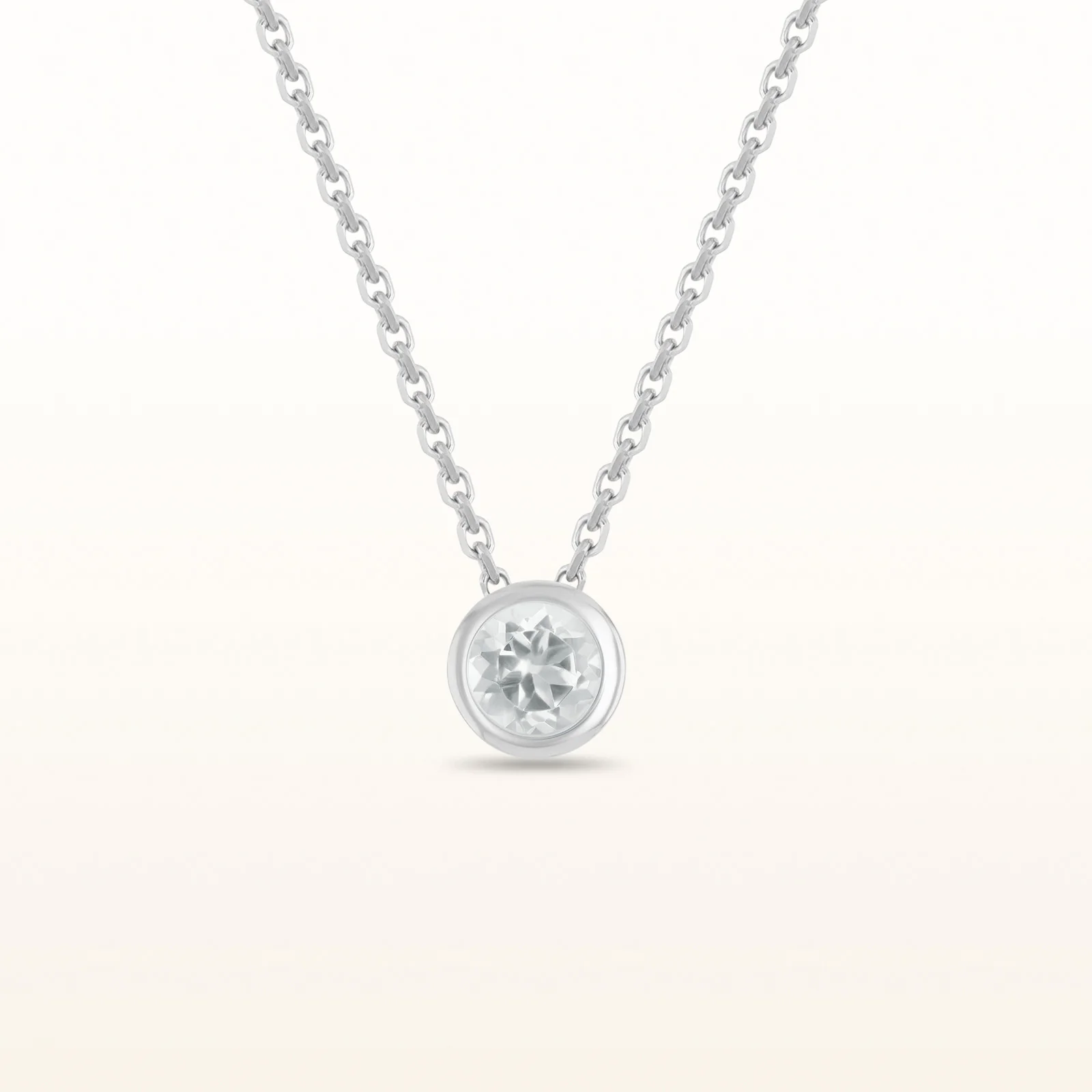 4mm Round Diamond or Gemstone Bezel Set Pendant in 14kt White or Yellow Gold - Image 41