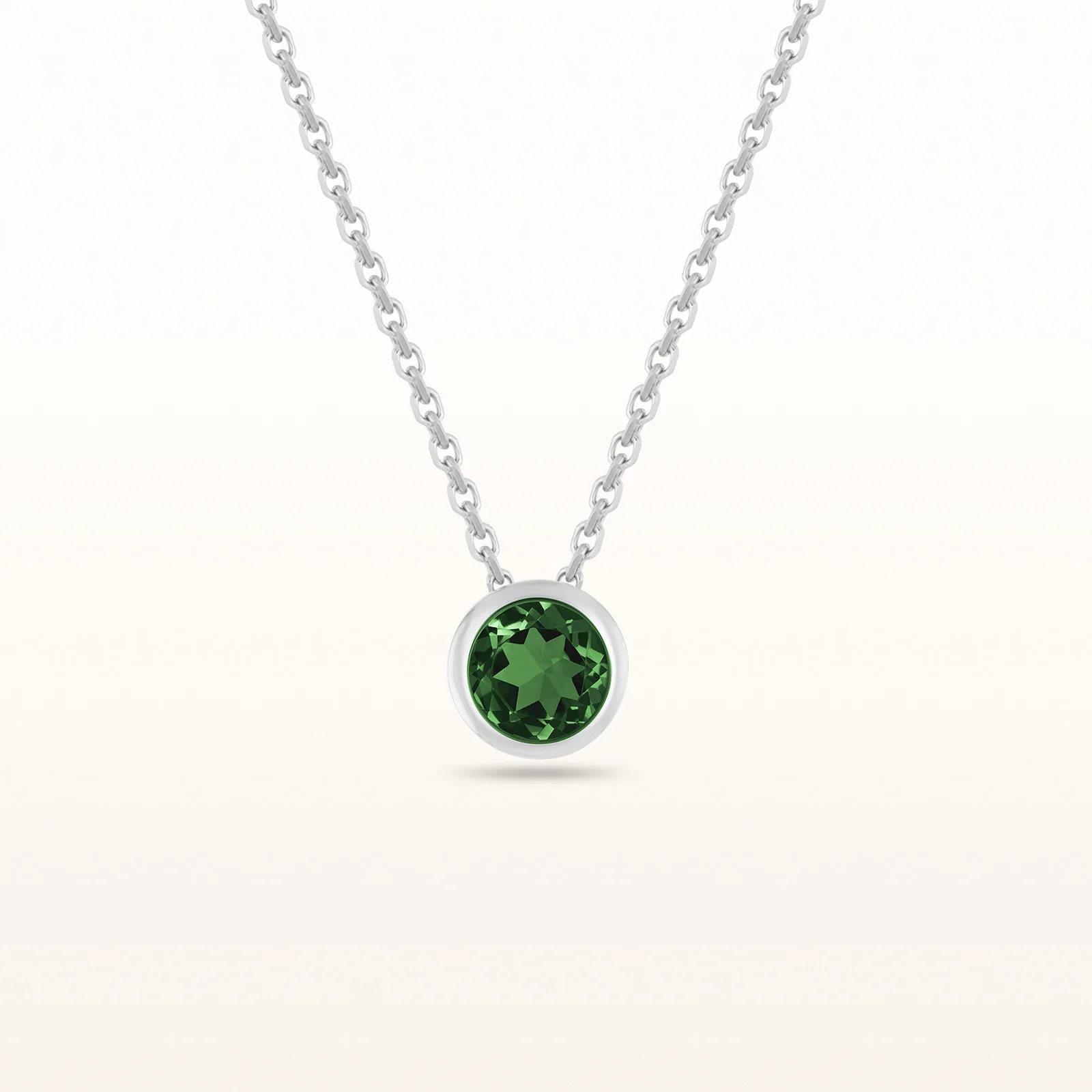 5.0 mm Round Diamond or Gemstone Bezel Set Pendant in 14kt White or Yellow Gold - Image 15