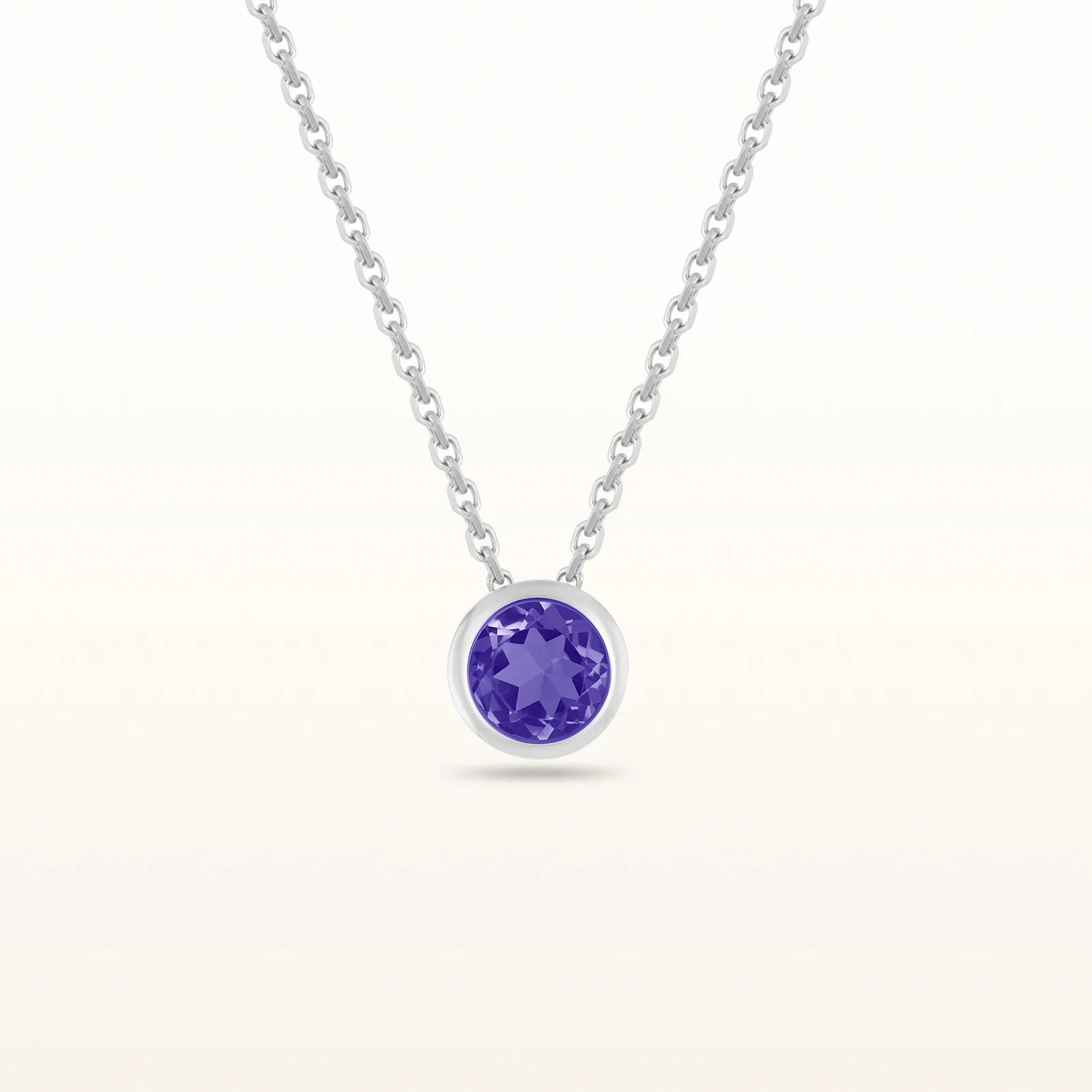 5.0 mm Round Diamond or Gemstone Bezel Set Pendant in 14kt White or Yellow Gold - Image 28