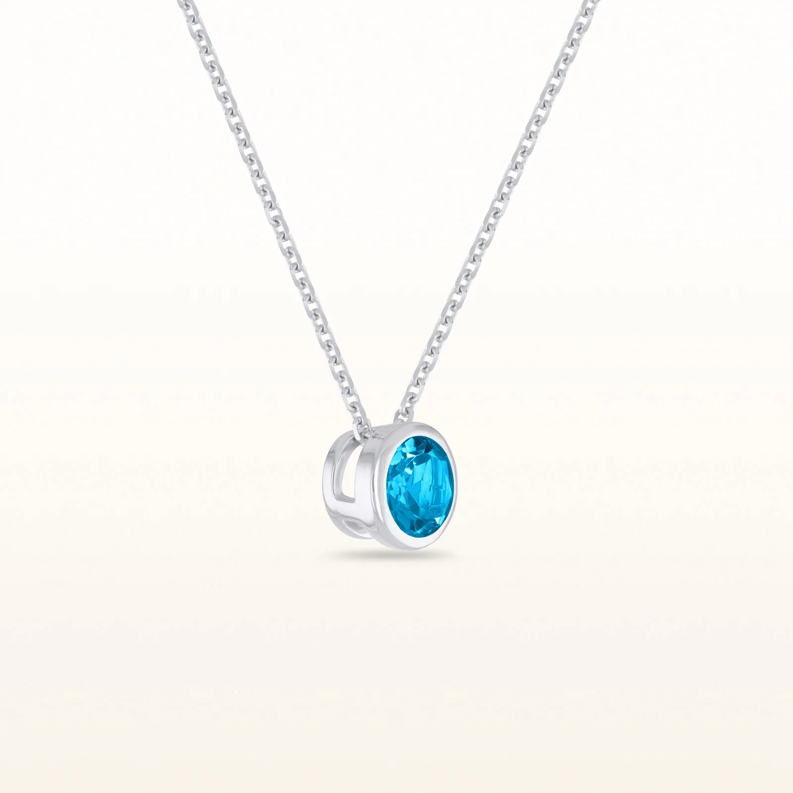 5.0 mm Round Diamond or Gemstone Bezel Set Pendant in 925 Sterling Silver - Image 2