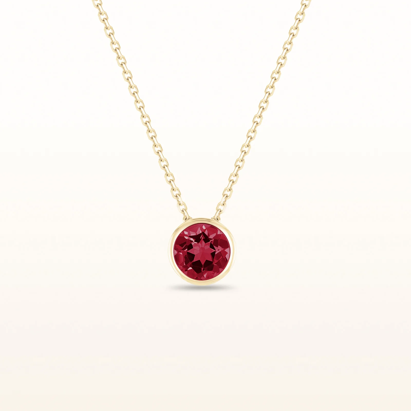 6.0 mm Round Gemstone Bezel Set Pendant in 14kt White or Yellow Gold - Image 45