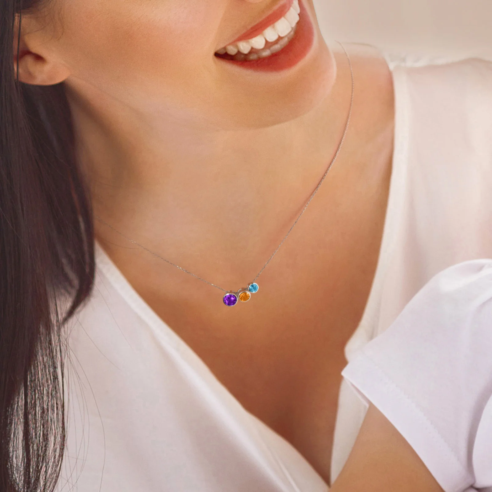 6.0 mm Round Gemstone Bezel Set Pendant in 925 Sterling Silver - Image 5