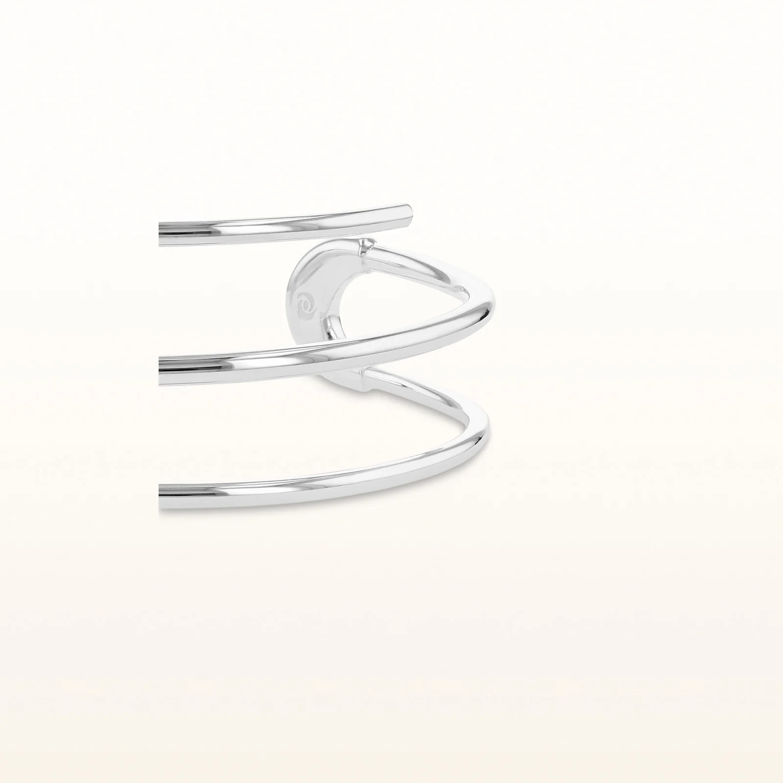 925 Sterling Silver 3-Row Spiral Cuff Bracelet - Image 2