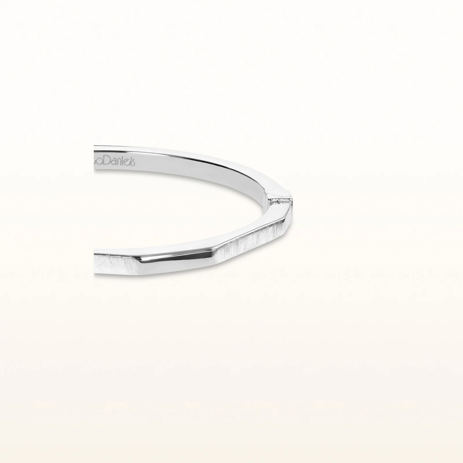 925 Sterling Silver Alternating Finish Hinged Bangle Bracelet - Image 2