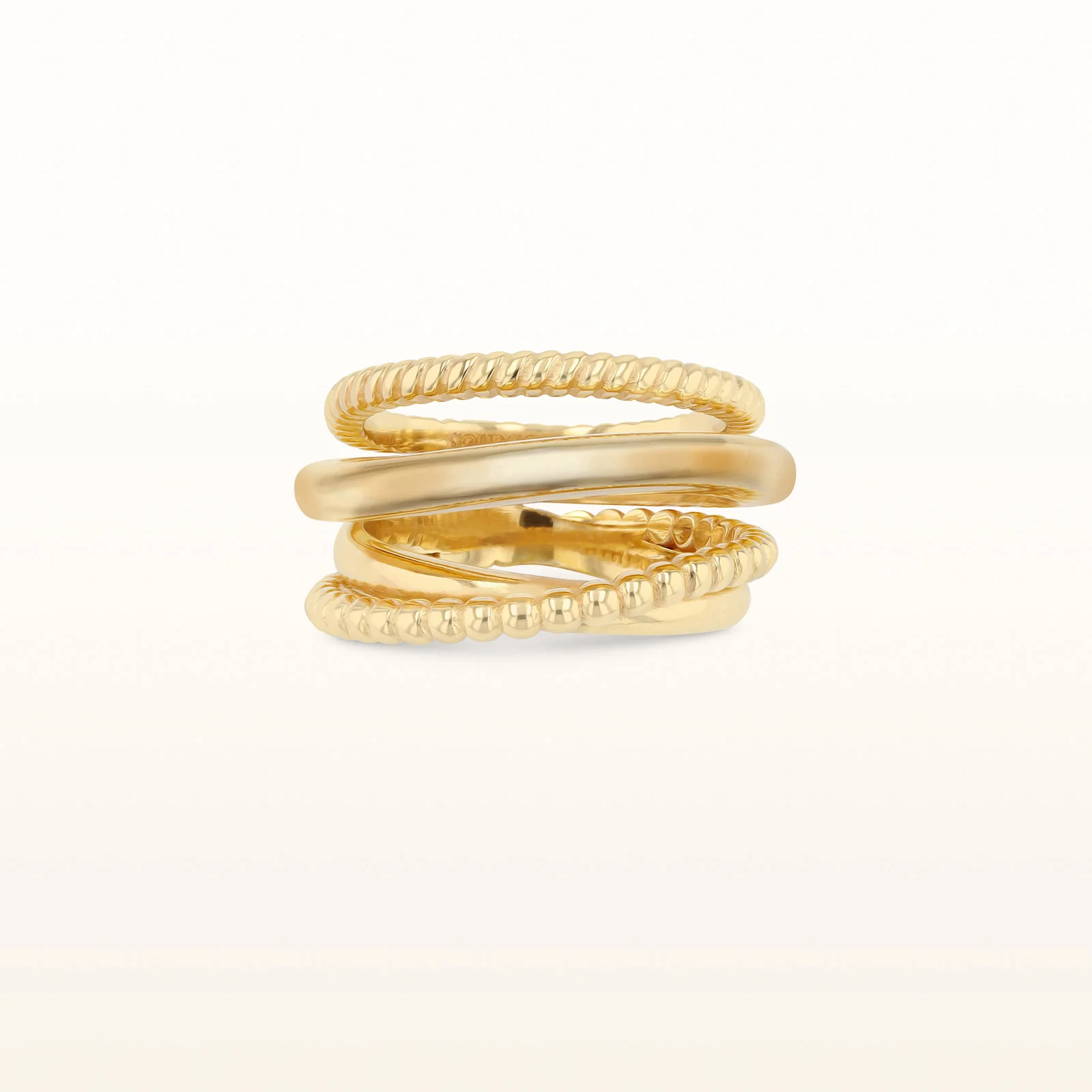 925 Sterling Silver Cable-Style Crossover Ring - Image 12
