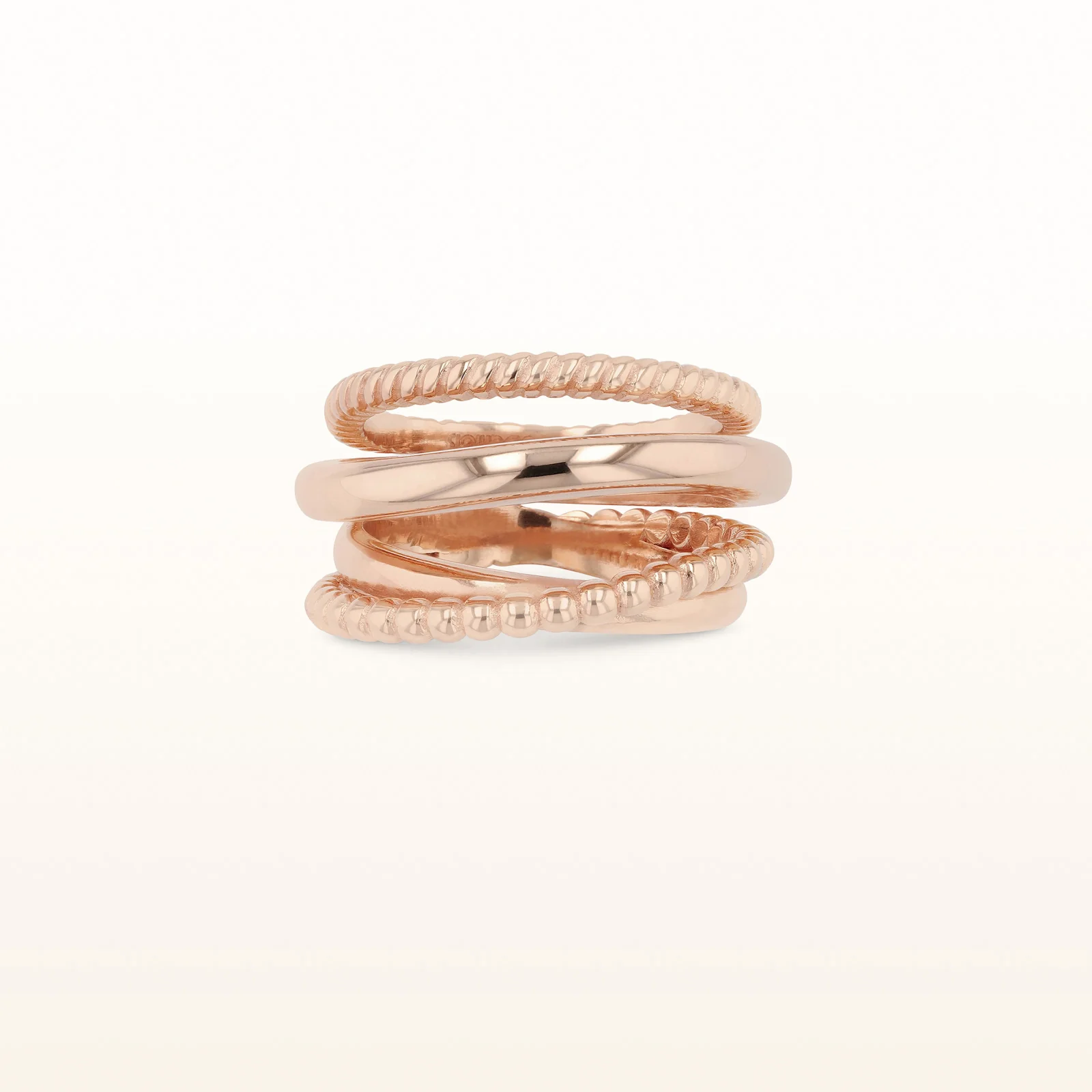 925 Sterling Silver Cable-Style Crossover Ring - Image 15