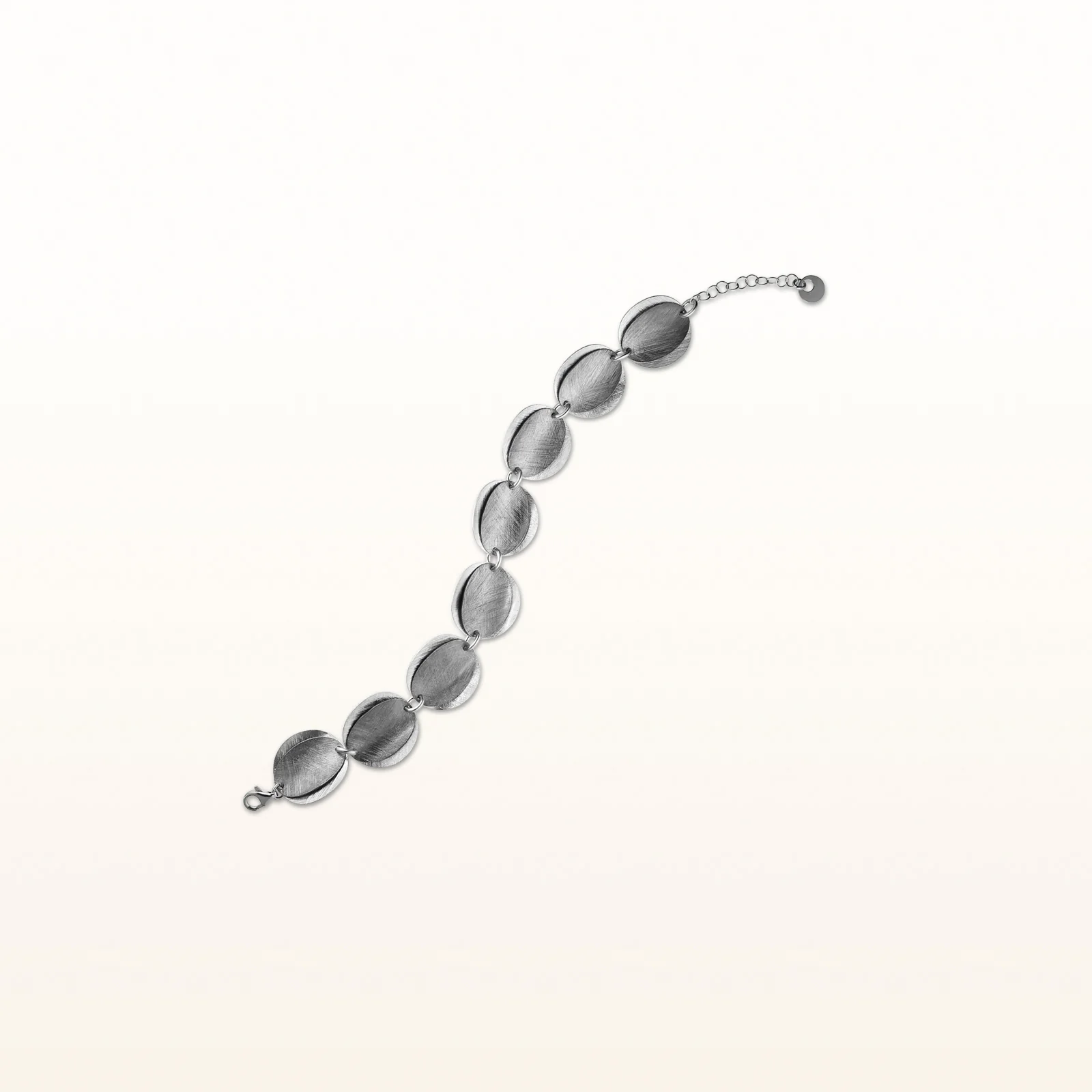 925 Sterling Silver Double Layer Concave Disc Bracelet - Image 3
