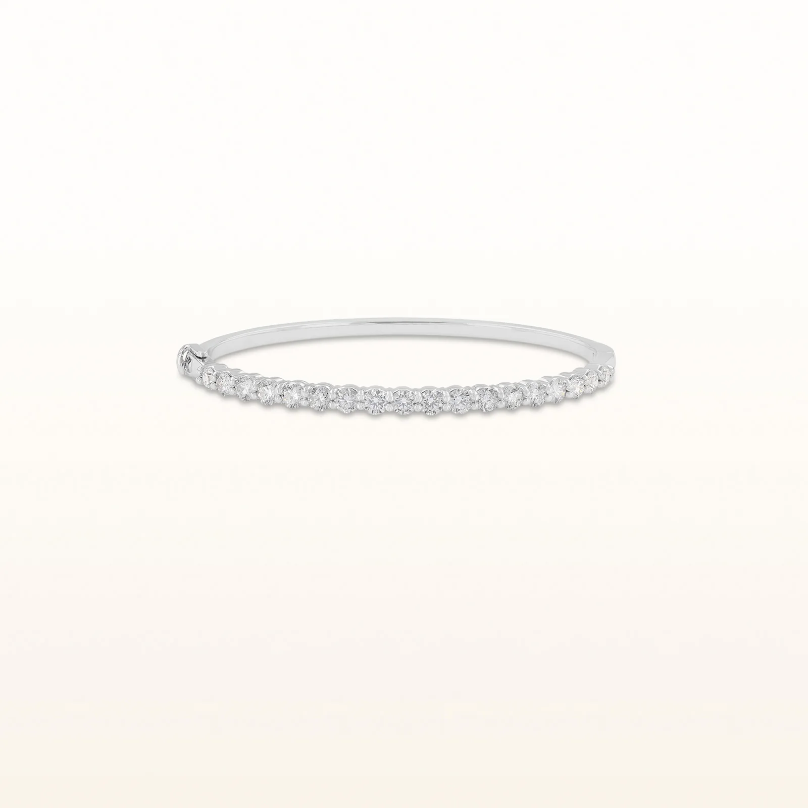 Classic Diamond Hinged Bangle Bracelet in 14K White Gold