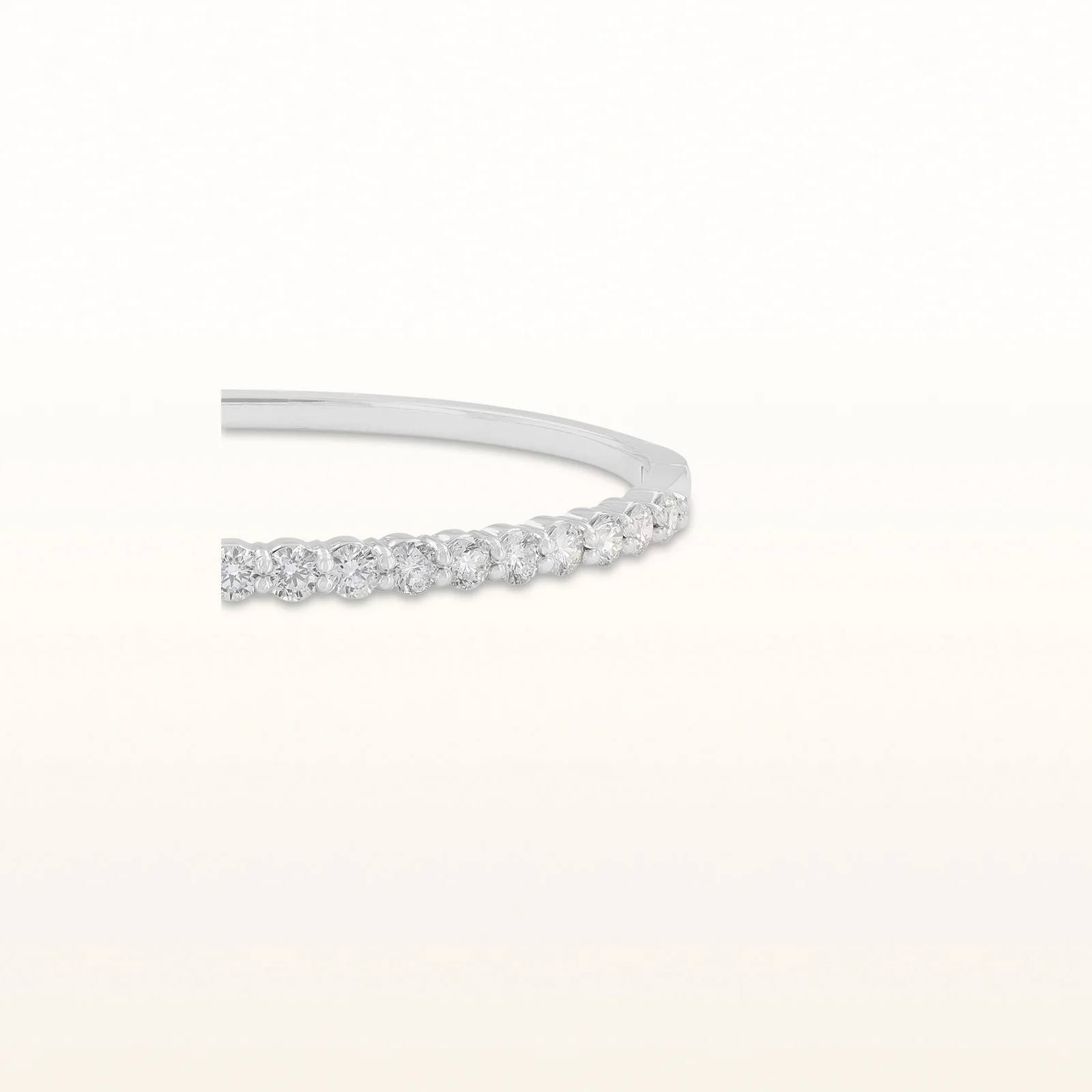 Classic Diamond Hinged Bangle Bracelet in 14K White Gold - Image 2