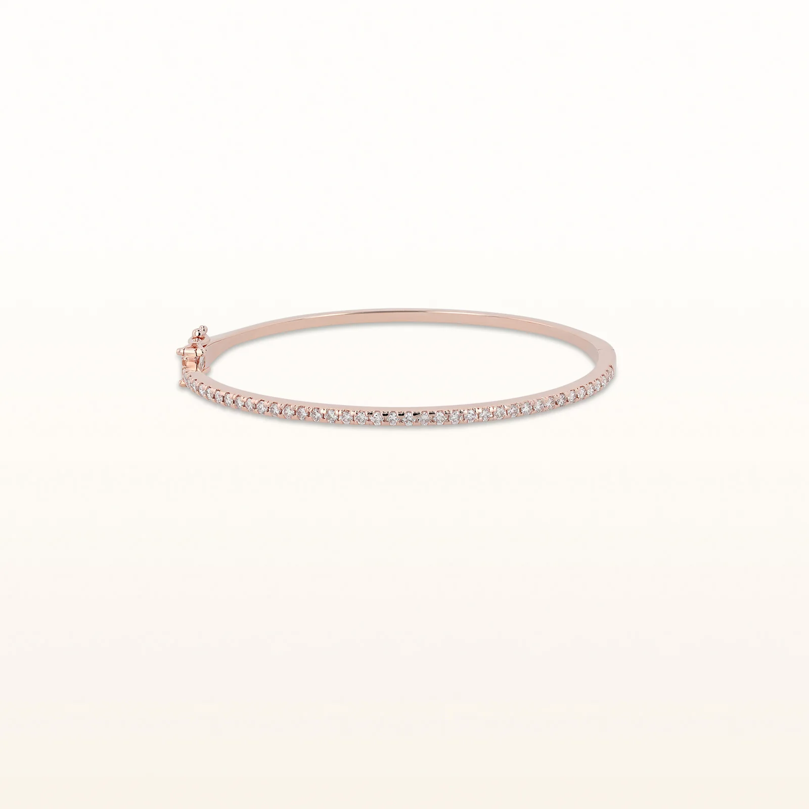 Classic Hinged Bangle Bracelet n 14kt Rose Gold - Image 4