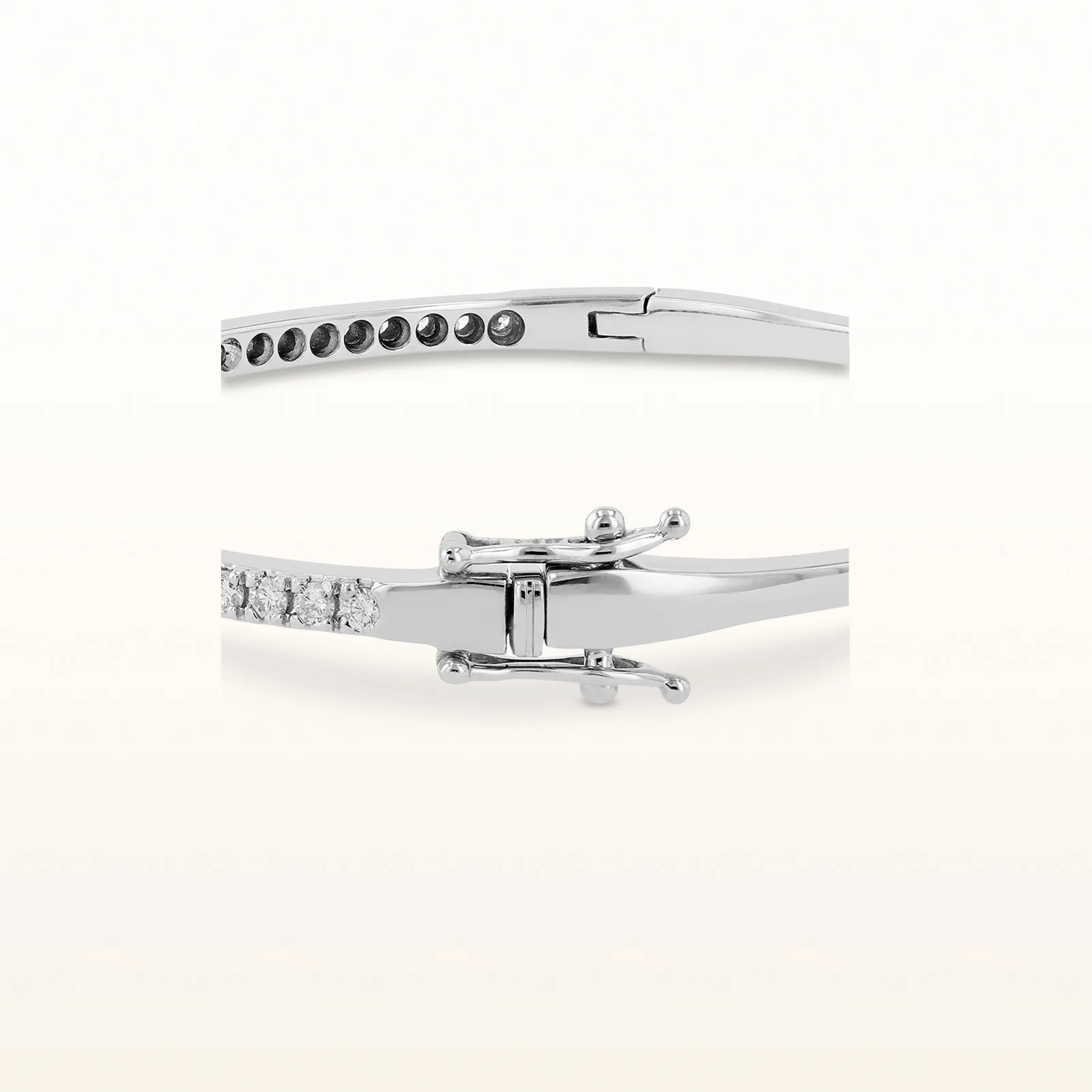 Classic Hinged Bangle Bracelet in 14k White Gold - Image 3