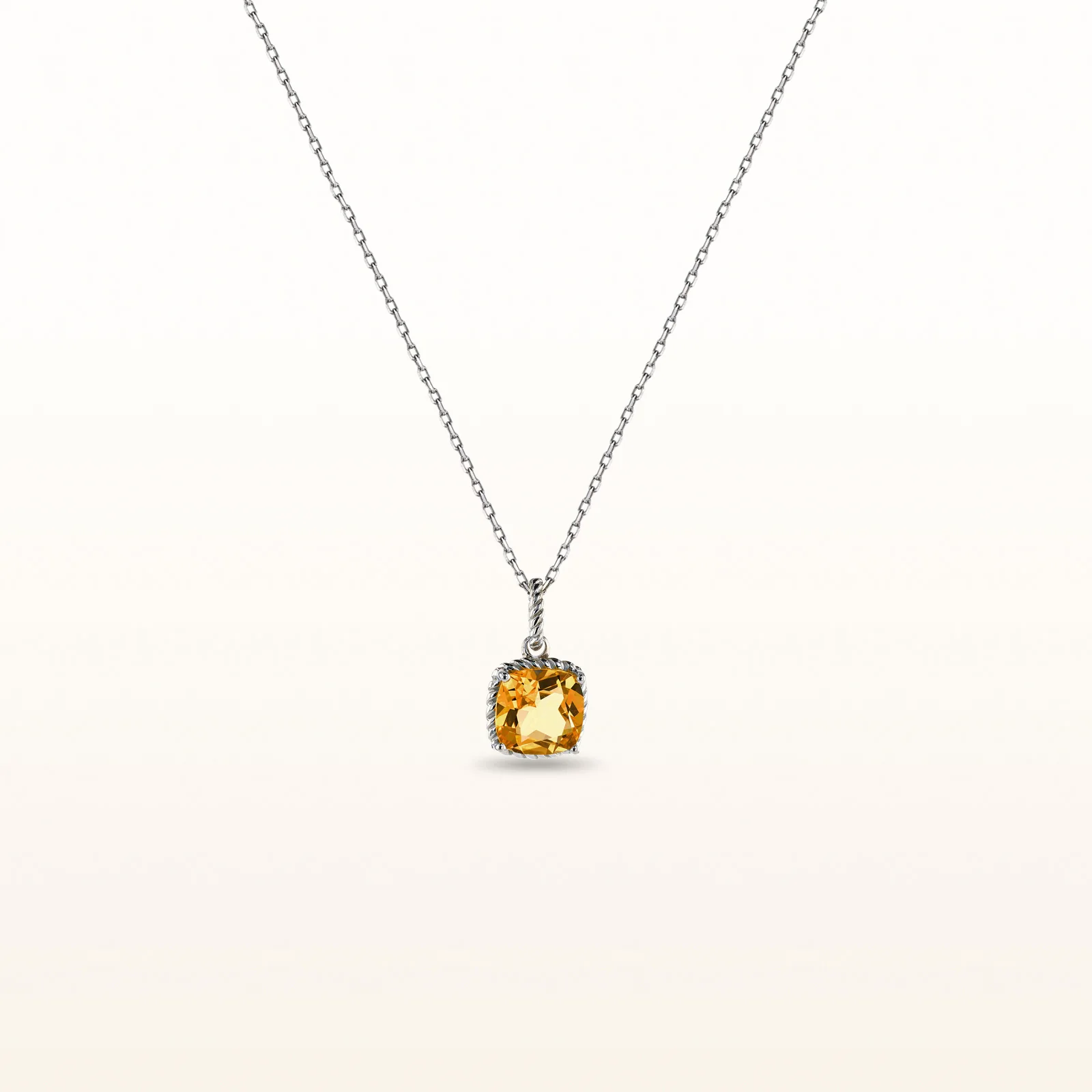 Cushion Cut Gemstone Cable Stye Pendant in 925 Sterling Silver - Image 8