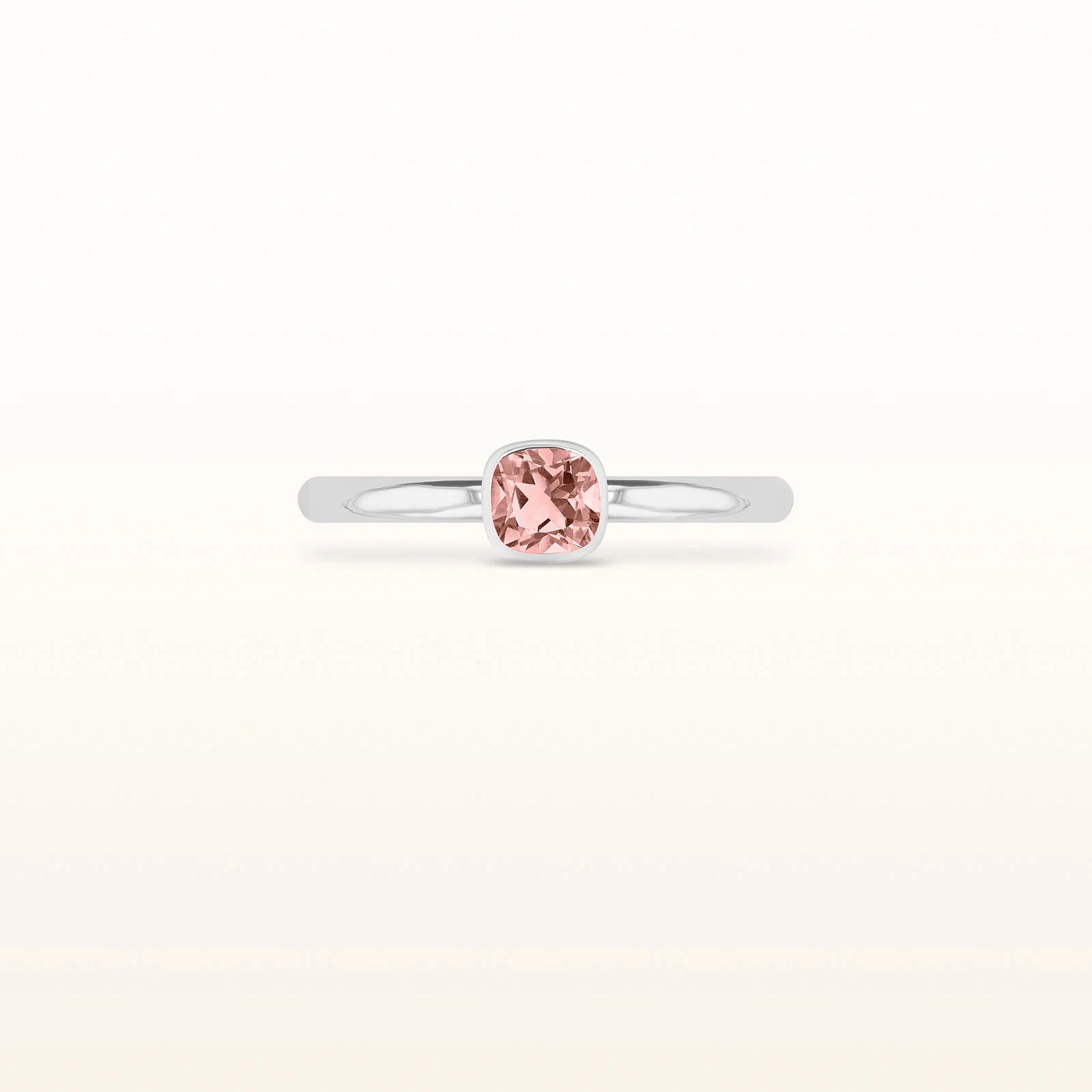 5 x 5 mm Cushion Gemstone or Diamond Stackable High Polish Ring in 925 Sterling Silver - Image 2