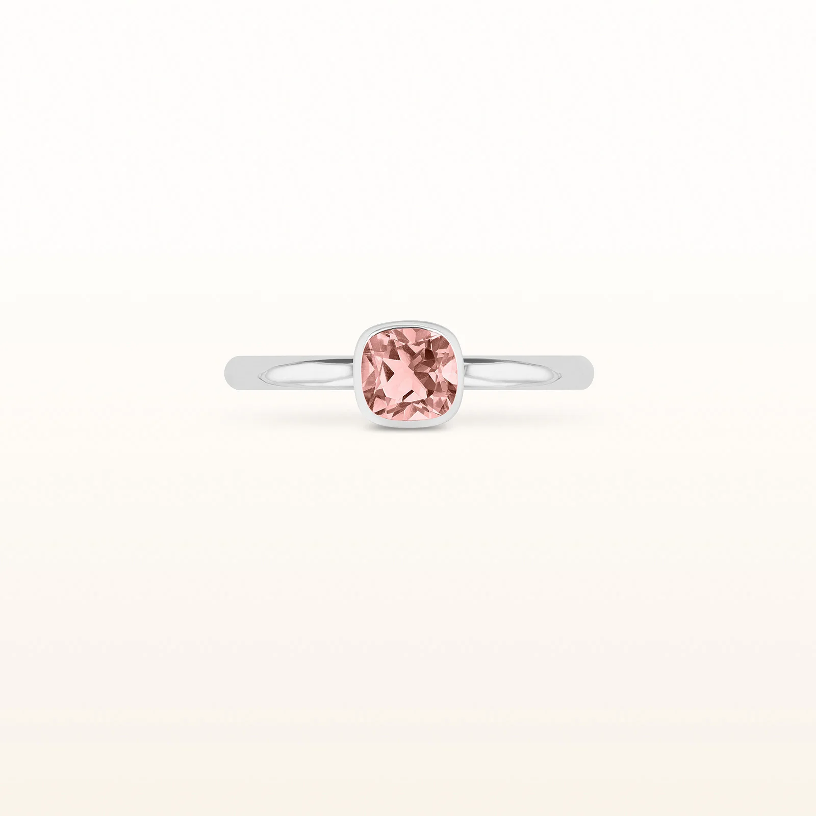 5 x 5 mm Cushion Cut Gemstone Stackable High Polish Ring in 14kt White Gold - Image 14