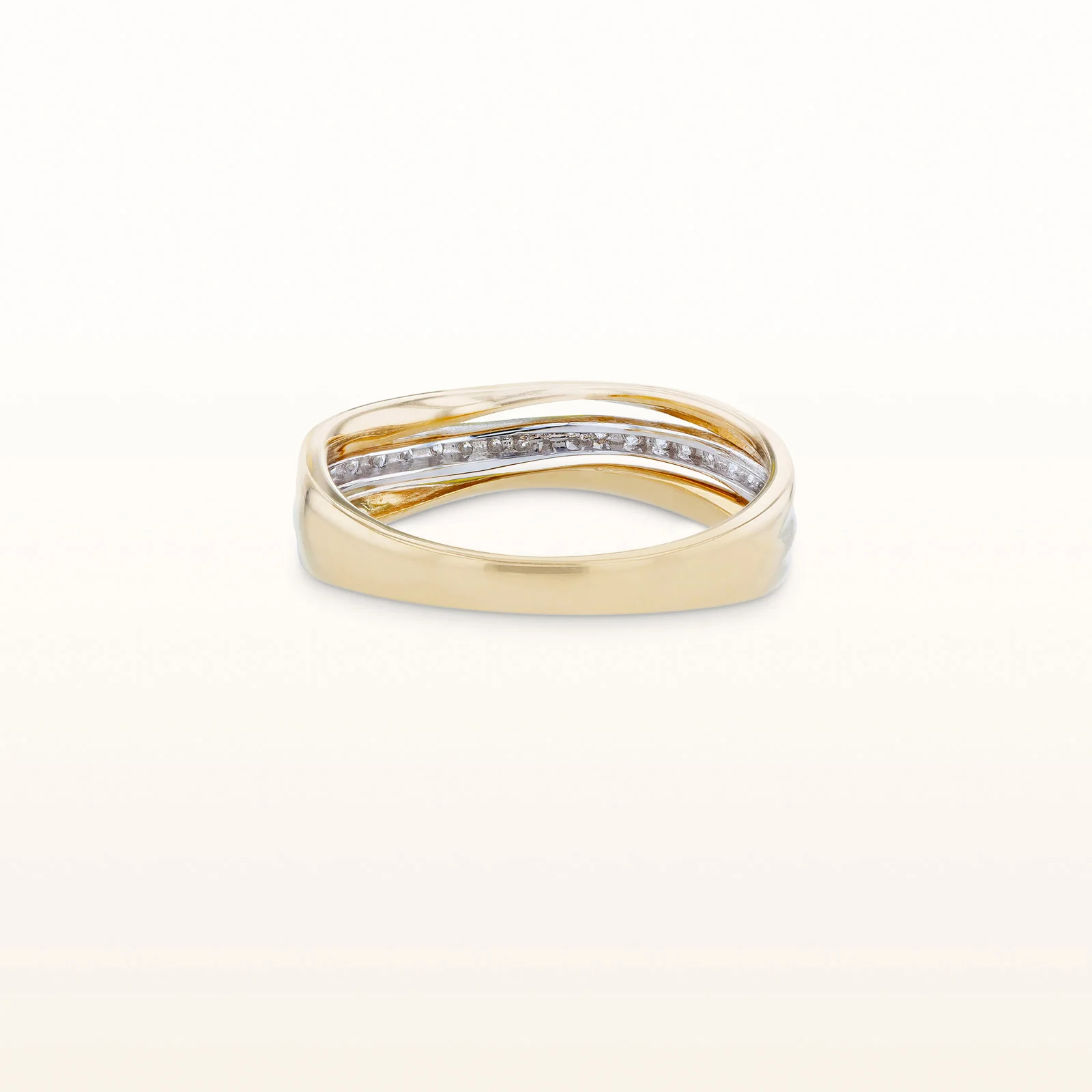 Diamond Crossover Wave Ring in 14kt Two-Tone Gold - Image 3