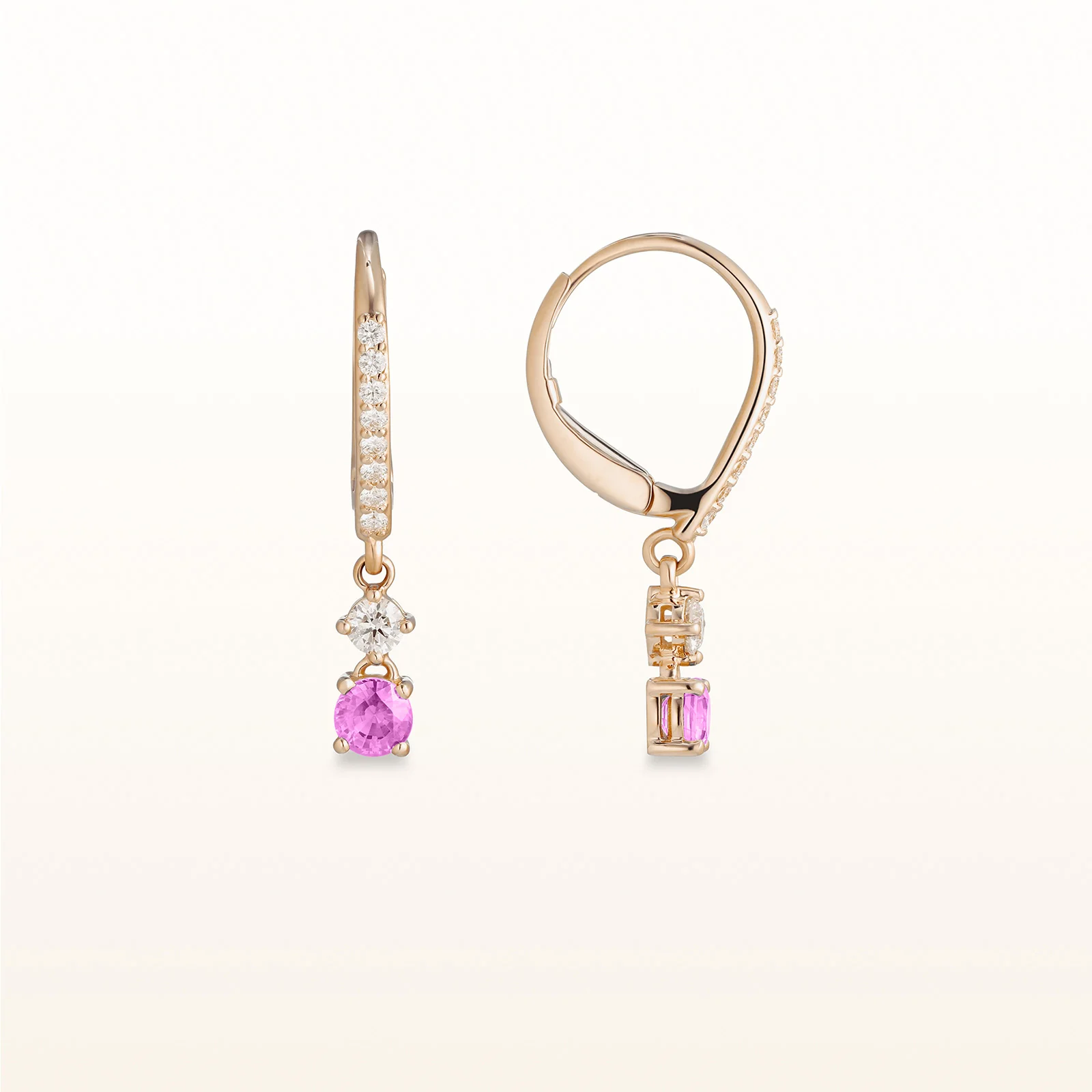 Gemstone and Diamond Drop Earrings in 14kt Rose Gold - Image 5