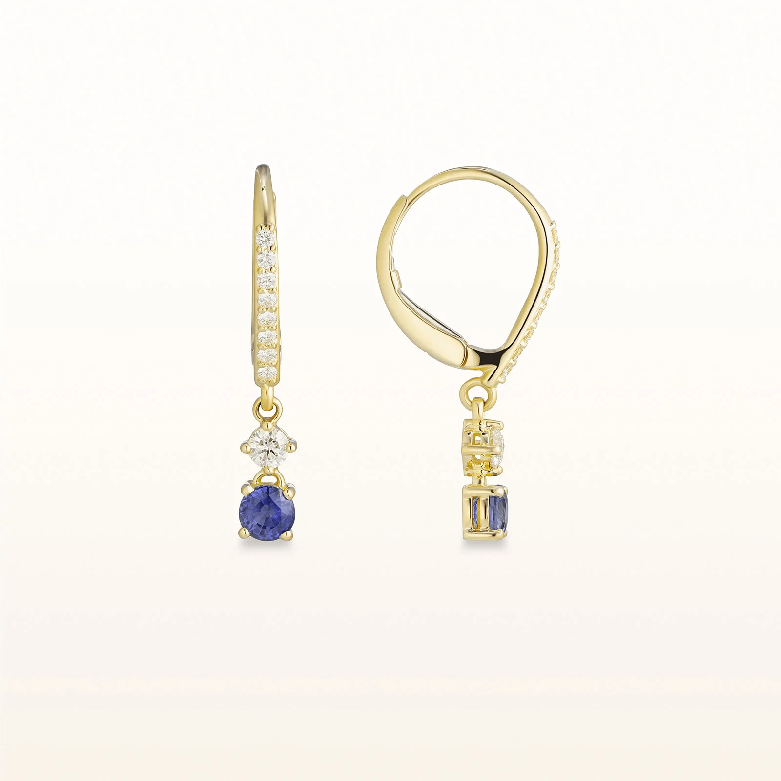 Gemstone and Diamond Drop Earrings in 14kt Yellow Gold - Image 4