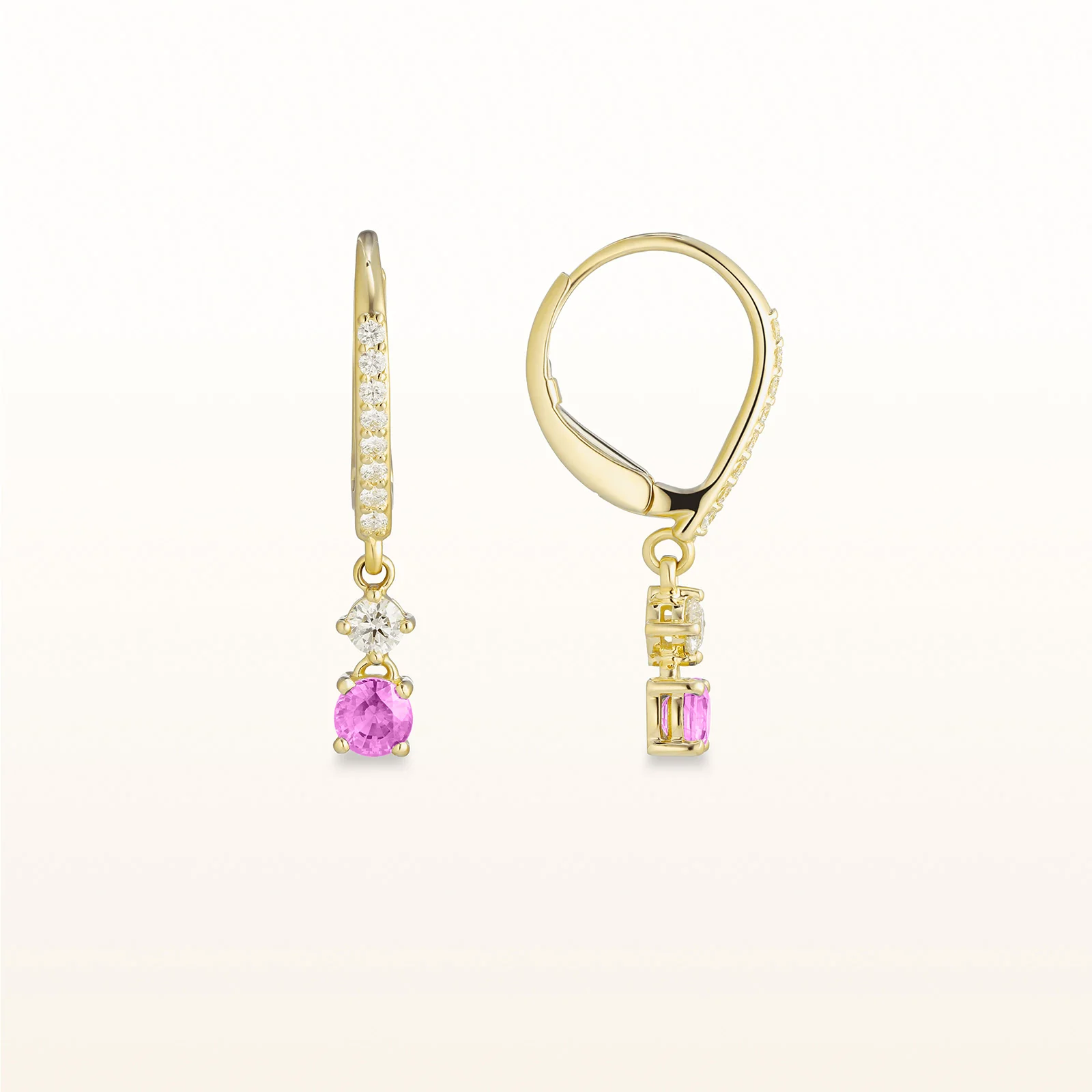 Gemstone and Diamond Drop Earrings in 14kt Yellow Gold - Image 5