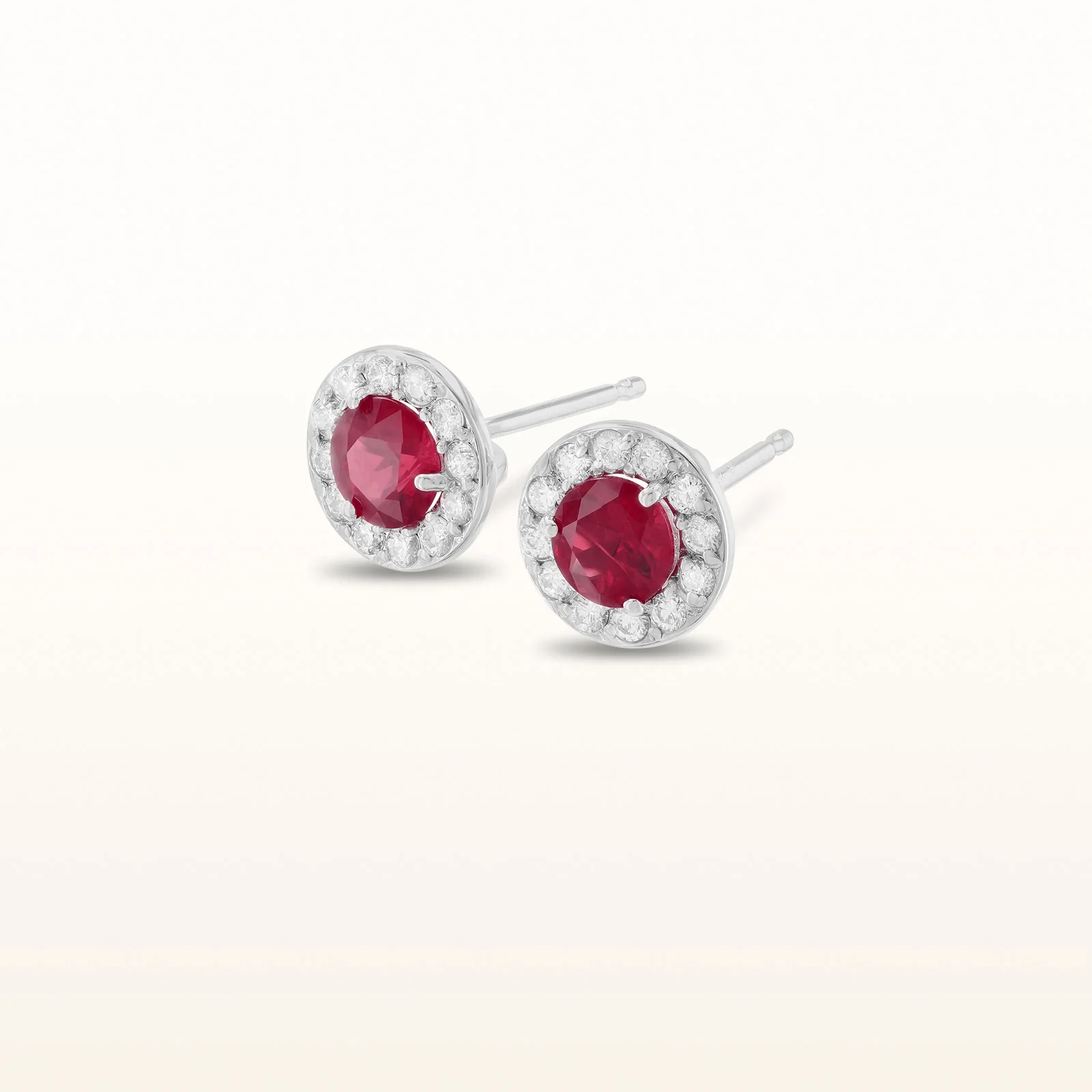 Gemstone and Diamond Margarita Halo Stud Earrings in 14kt White Gold - Image 13