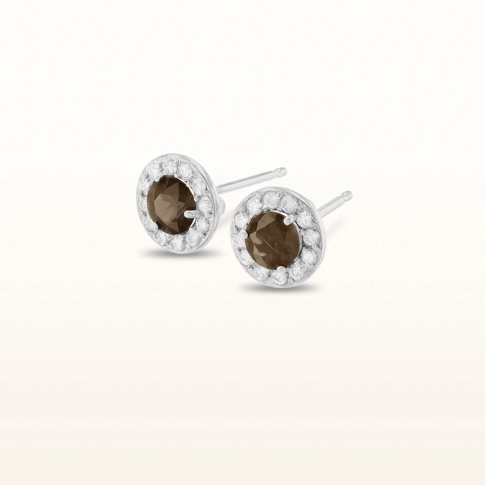 Gemstone and Diamond Margarita Halo Stud Earrings in 14kt White Gold - Image 14