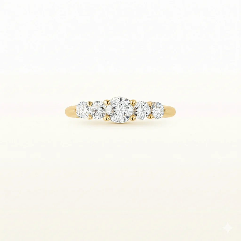 Graduated 5-Stone Diamond Anniversary Ring in 14kt Yellow Gold