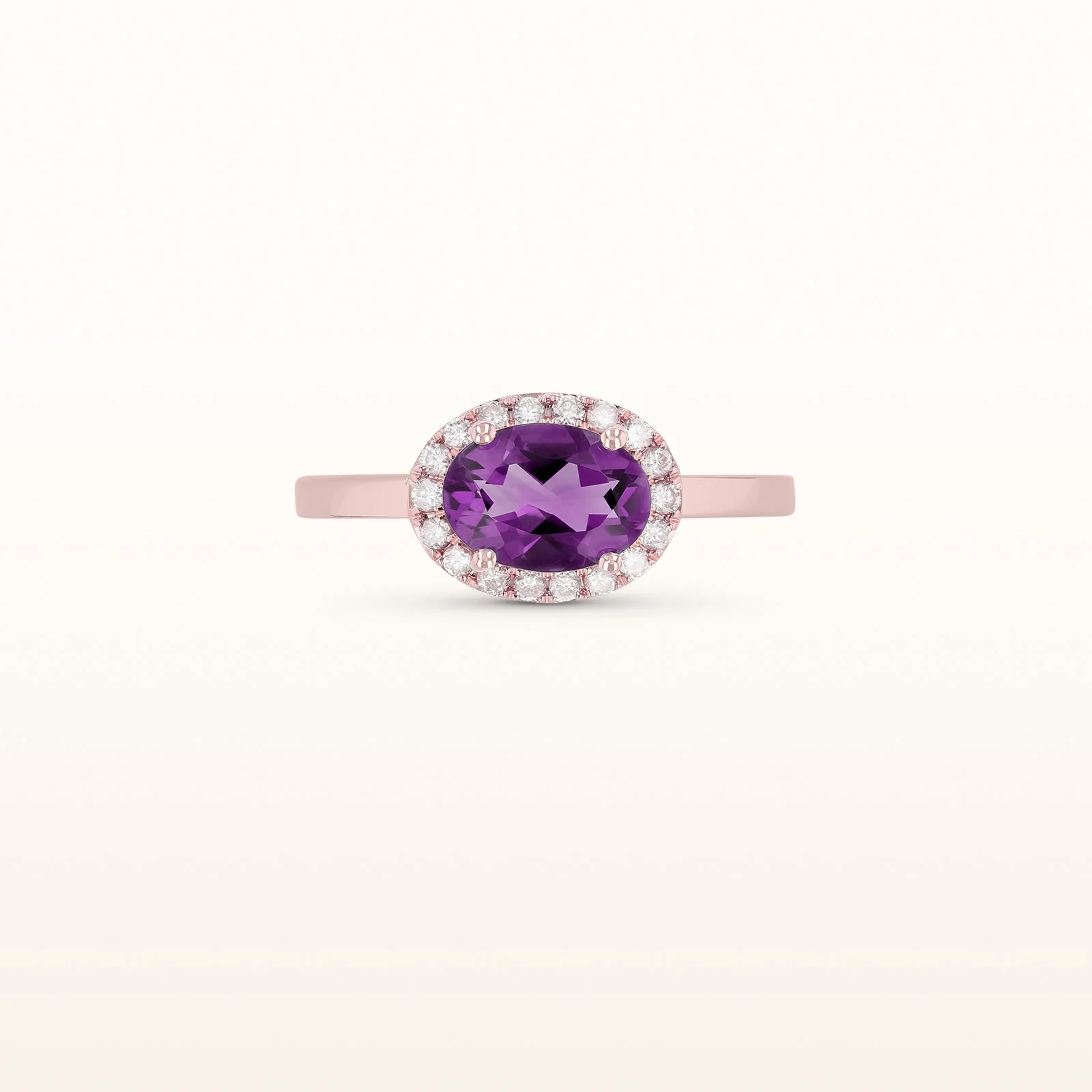 Horizontal Gemstone and Diamond Halo Ring - Image 25