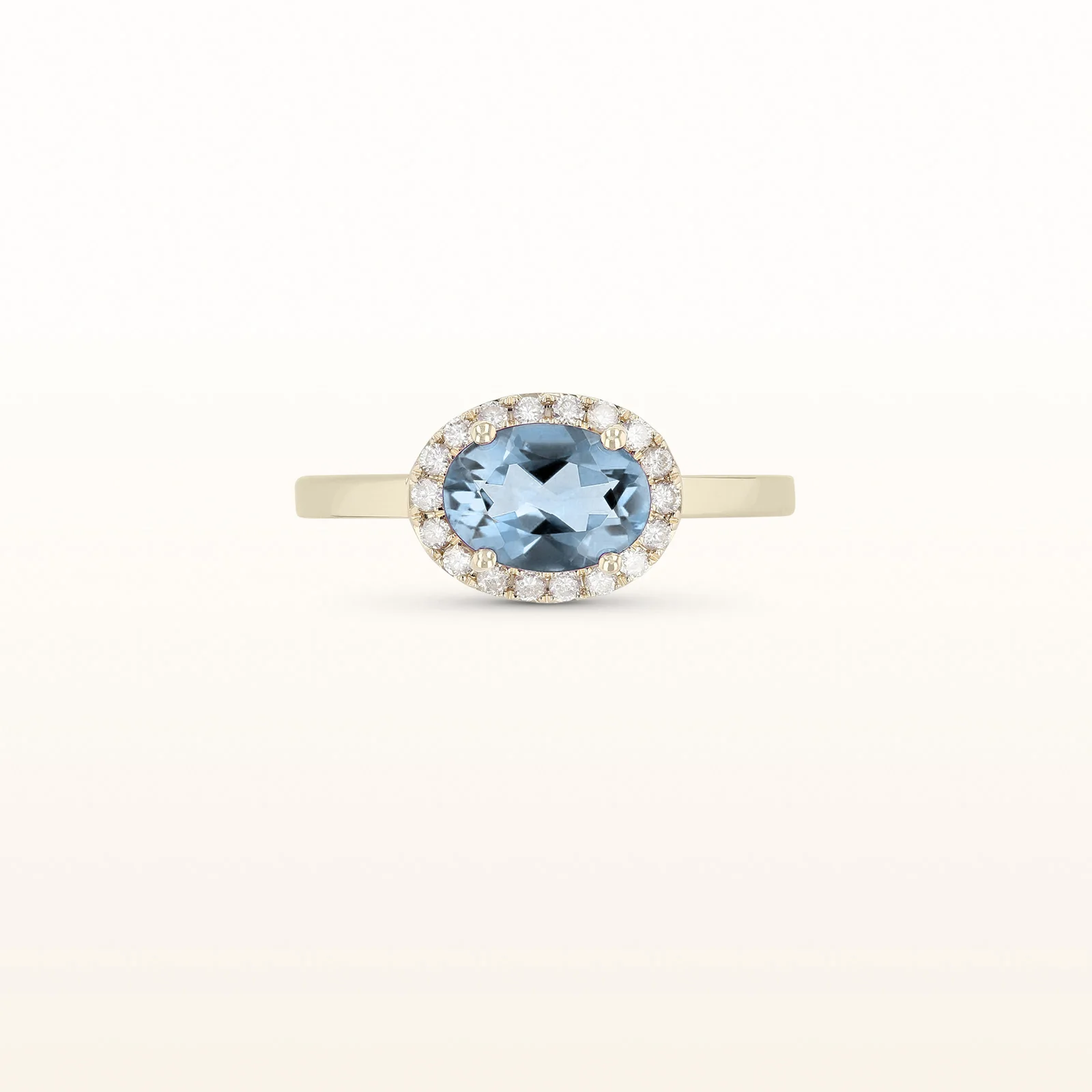Horizontal Gemstone and Diamond Halo Ring - Image 38