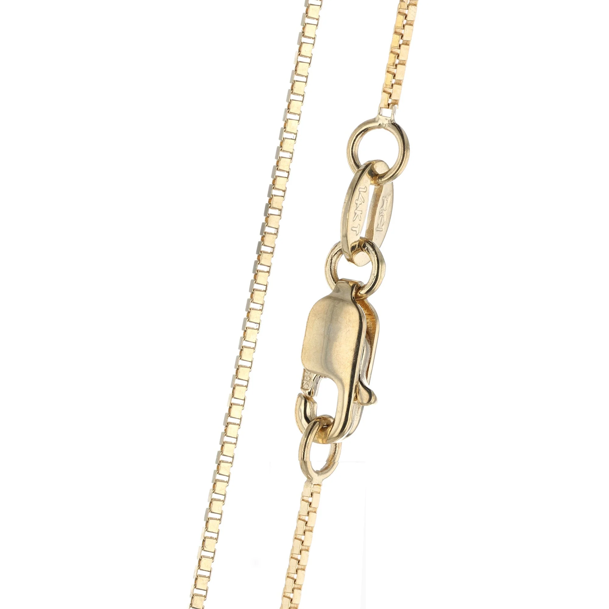 Lobster Clasp Box Chain in 14K Gold - Image 2