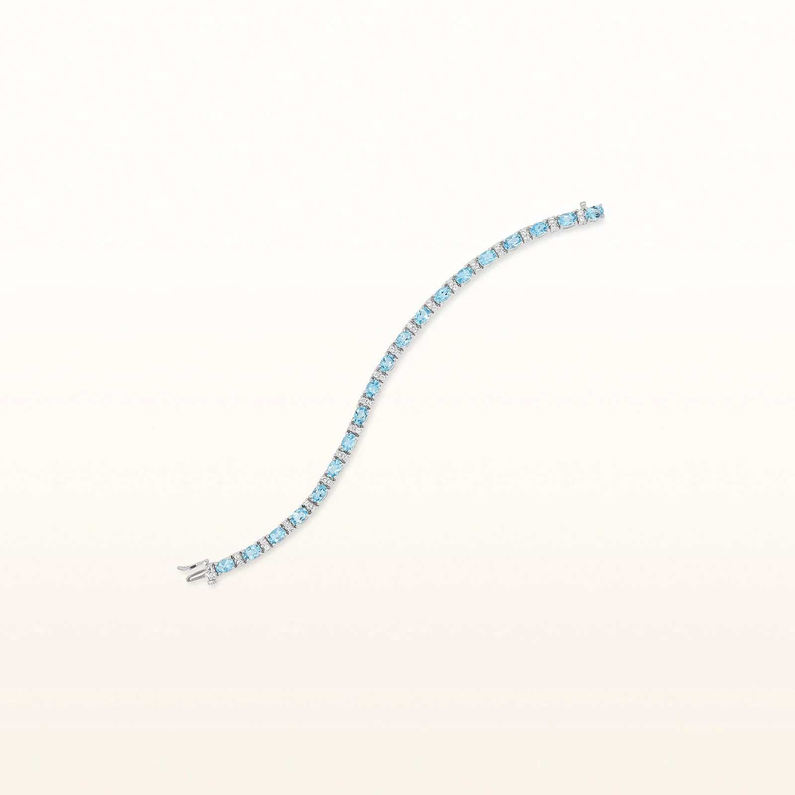 Oval Gemstone and Diamond Bracelet in 14kt Yellow Gold - Image 3