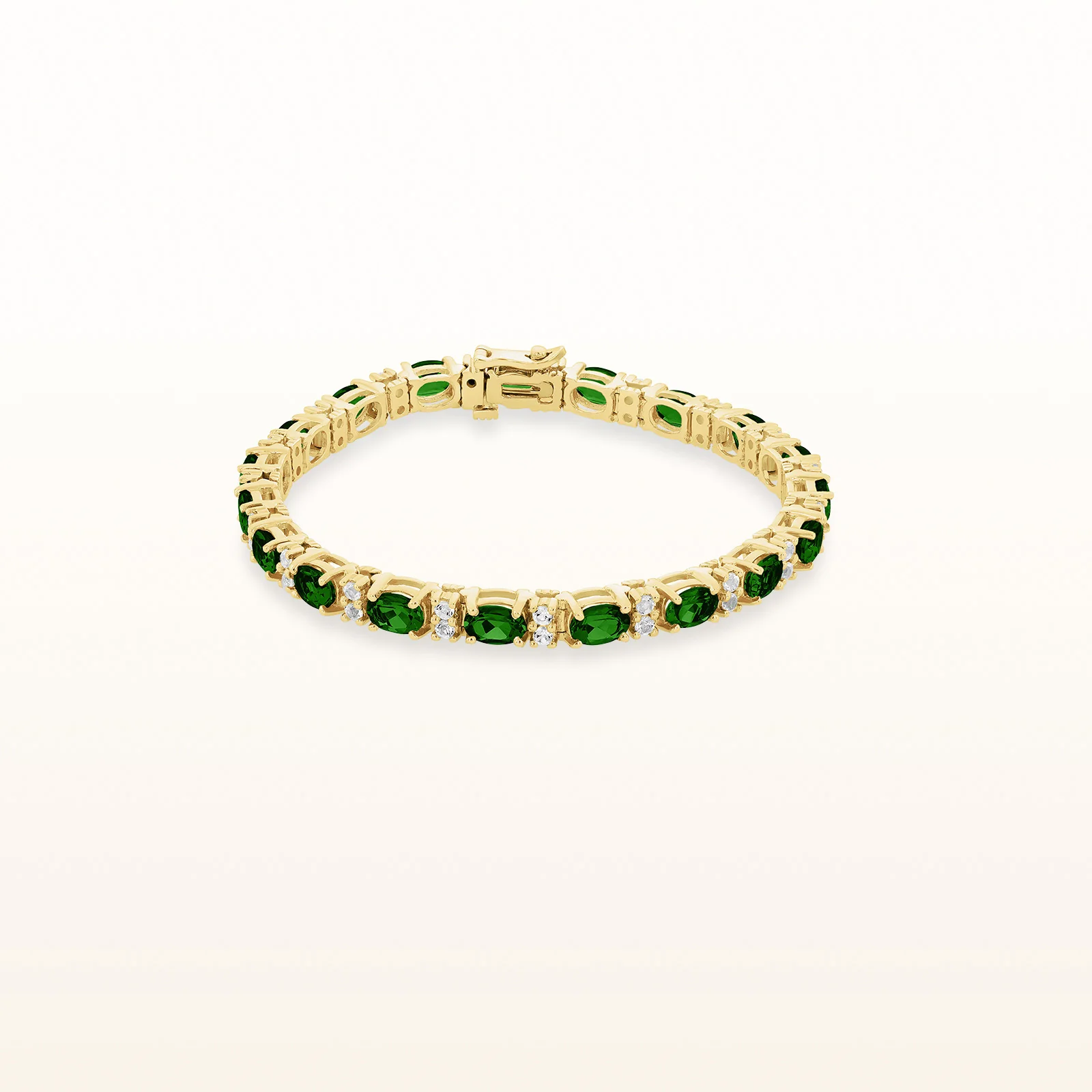 Oval Gemstone and Diamond Bracelet in 14kt Yellow Gold - Image 9