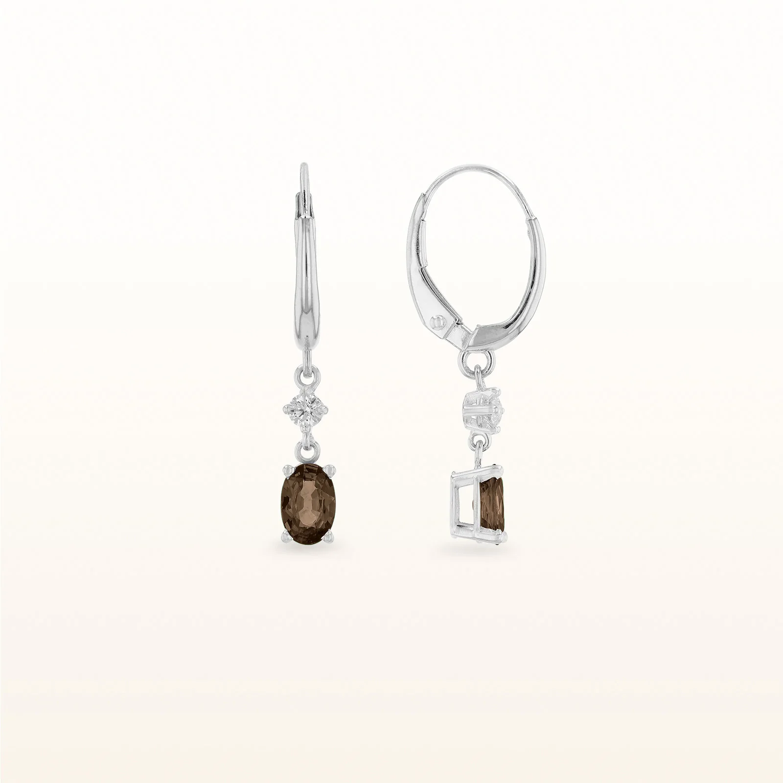Oval Gemstone and Diamond Dangle Earrings in 925 Sterling Silver - Image 17