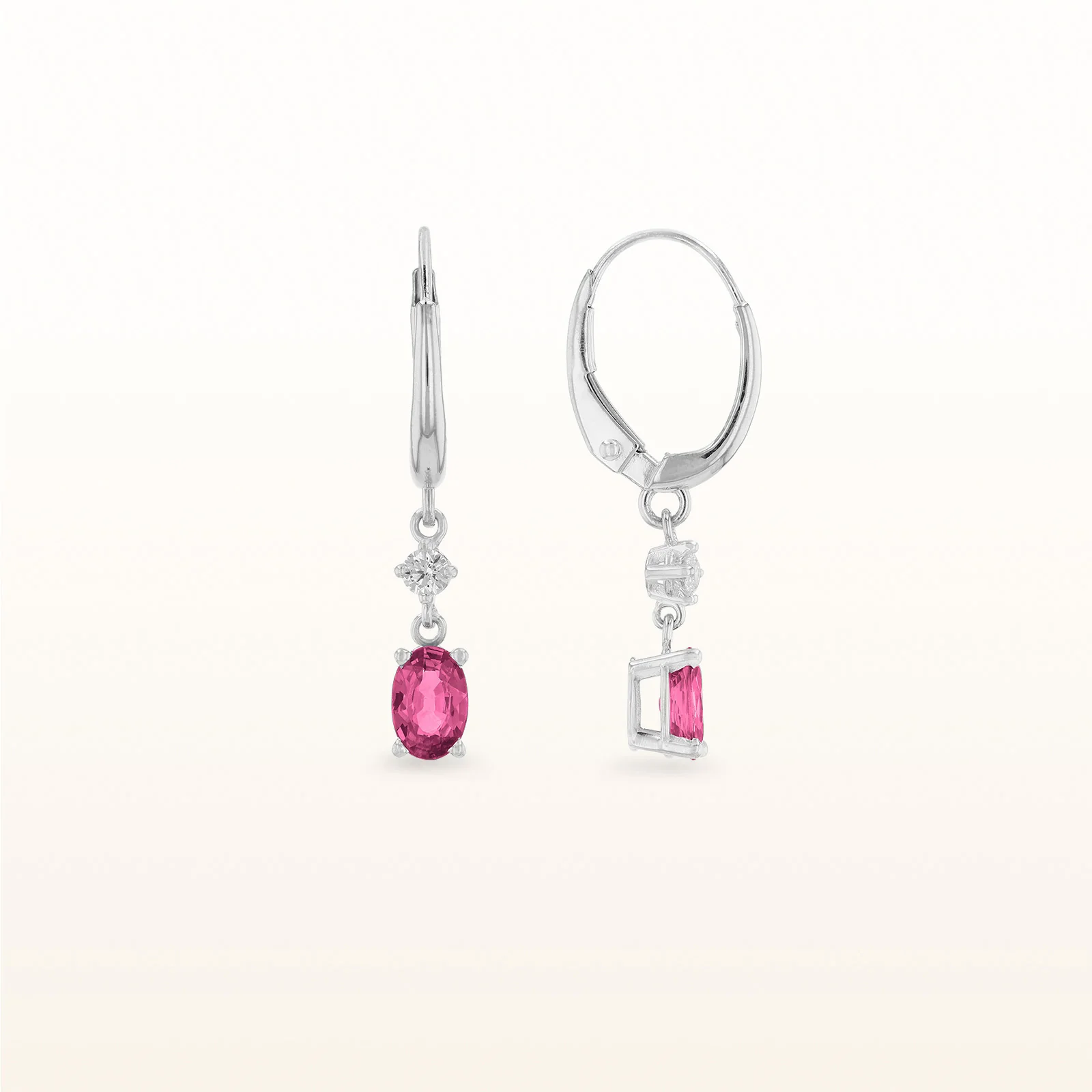 Oval Gemstone and Diamond Dangle Earrings in 925 Sterling Silver - Image 22