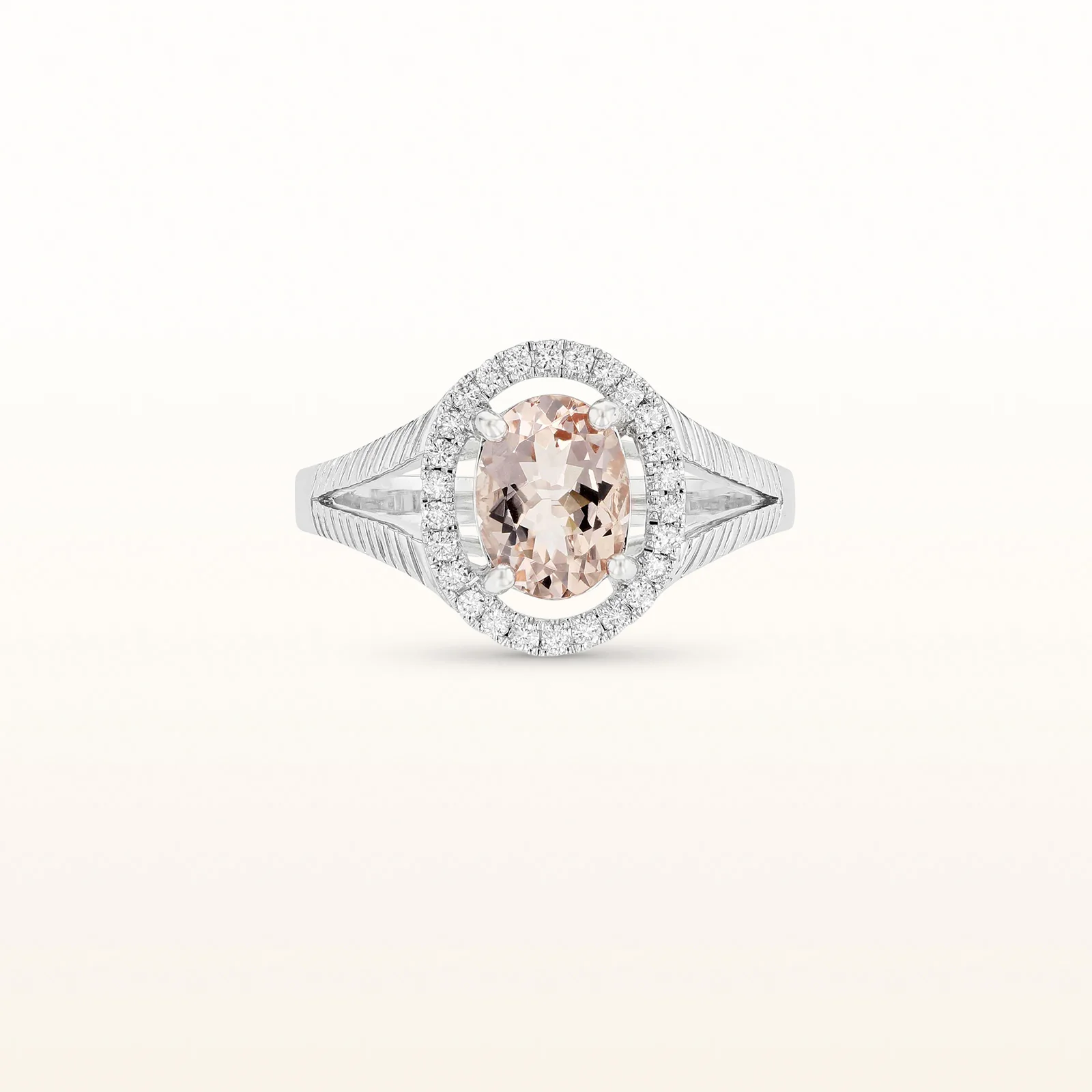 Oval Gemstone and Diamond Halo Ring - Image 7