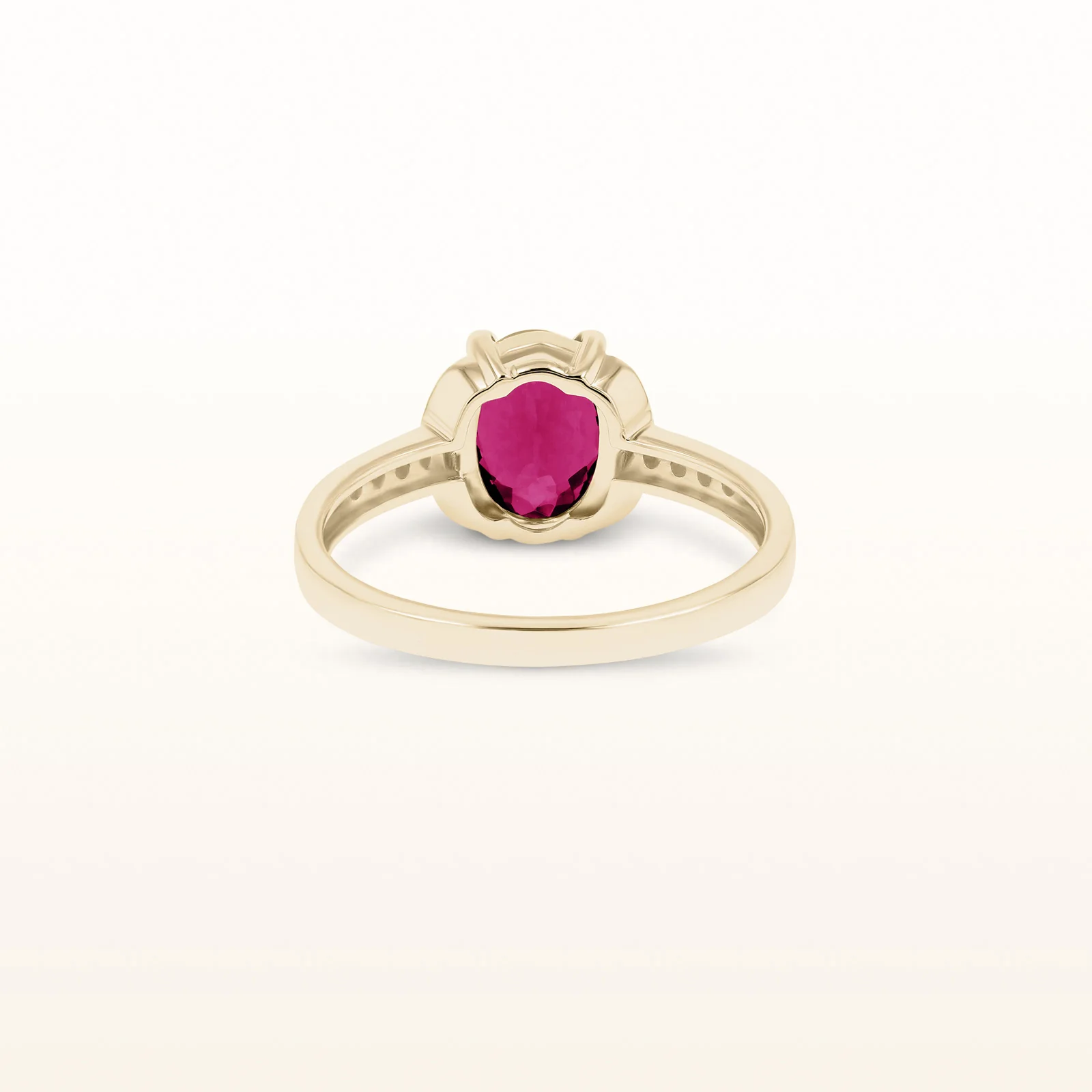 Oval Gemstone and Diamond Ring - Image 3