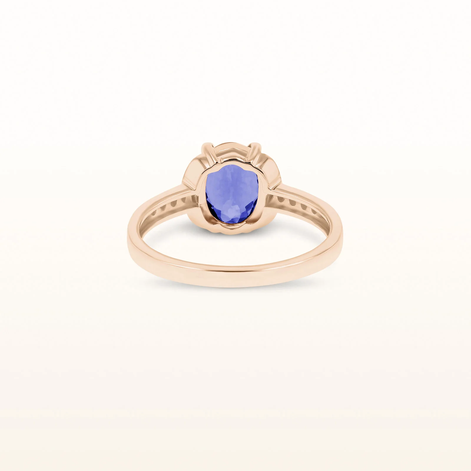 Oval Gemstone and Diamond Ring in 14kt Rose Gold - Image 3