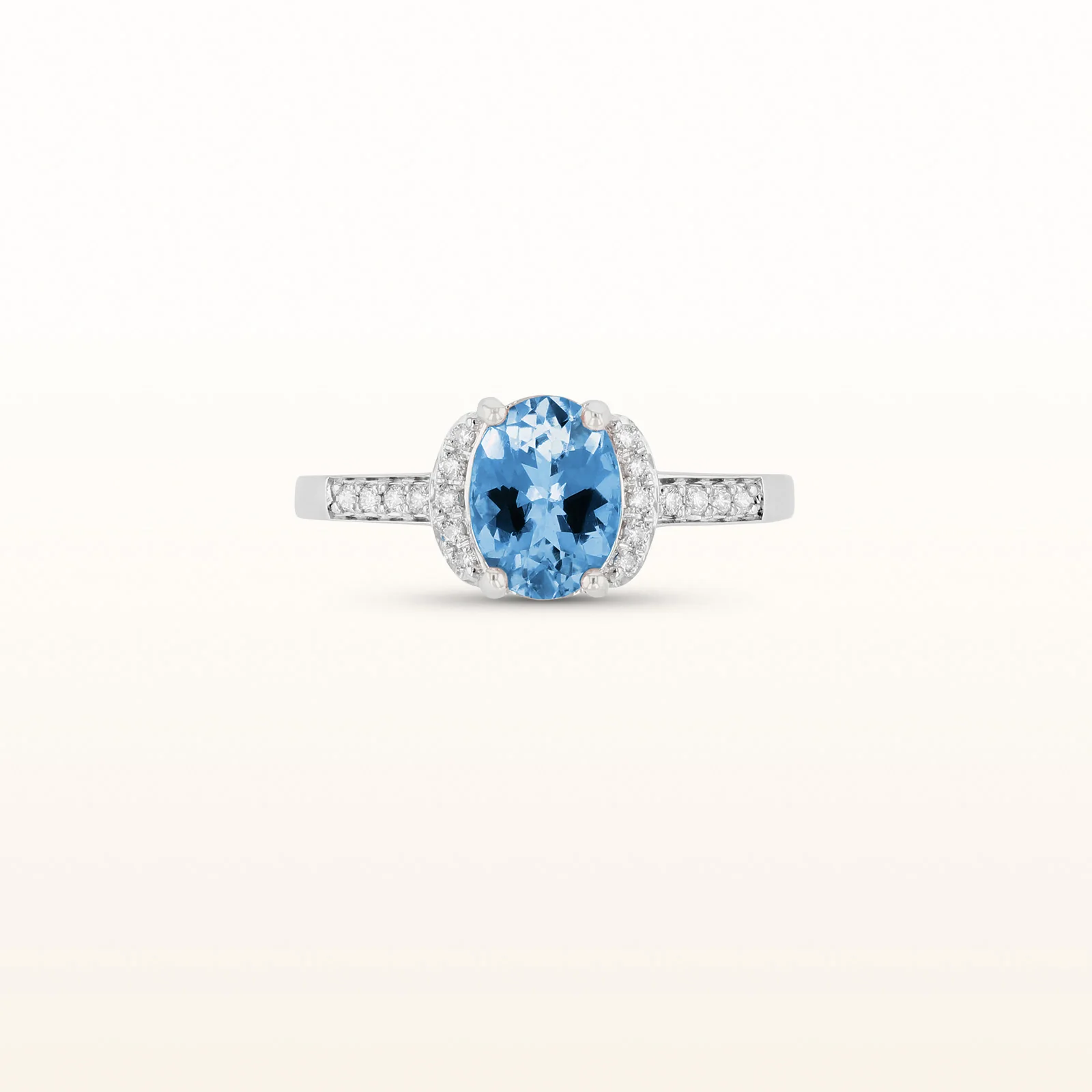 Oval Gemstone and Diamond Ring in 14kt White Gold - Image 11