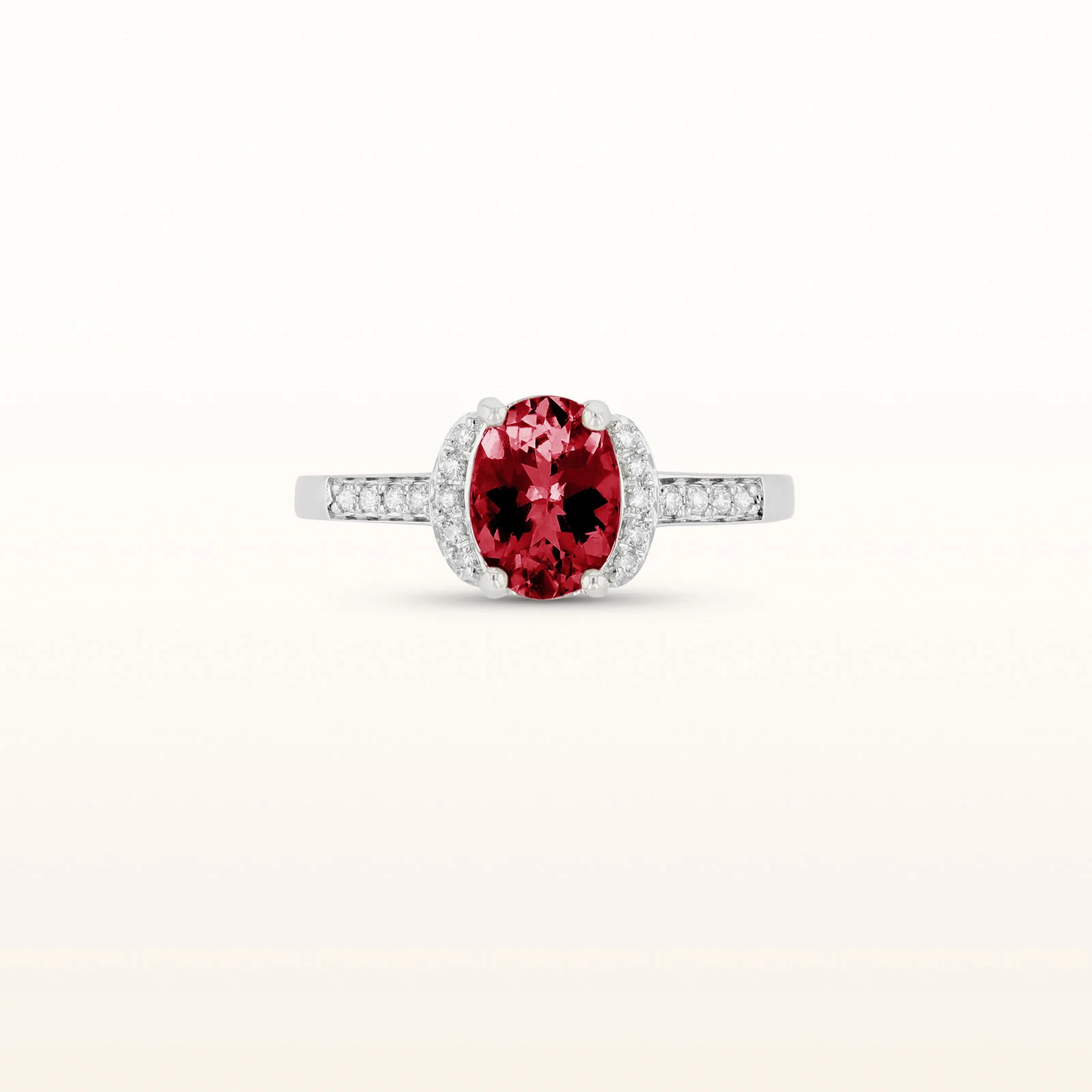 Oval Gemstone and Diamond Ring in 14kt White Gold - Image 8
