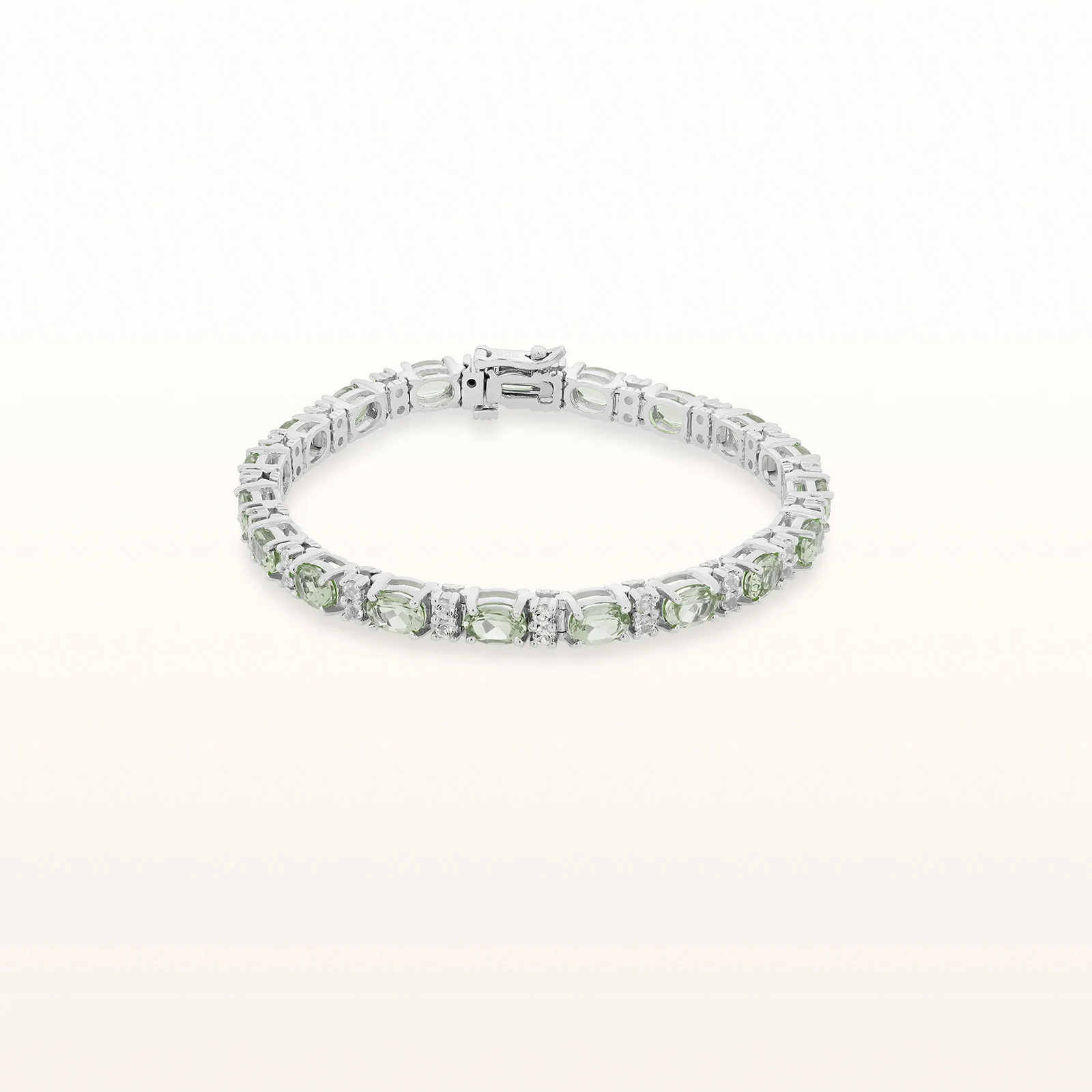 Oval Gemstone and White Topaz Bracelet in 925 Sterling Silver - Image 10