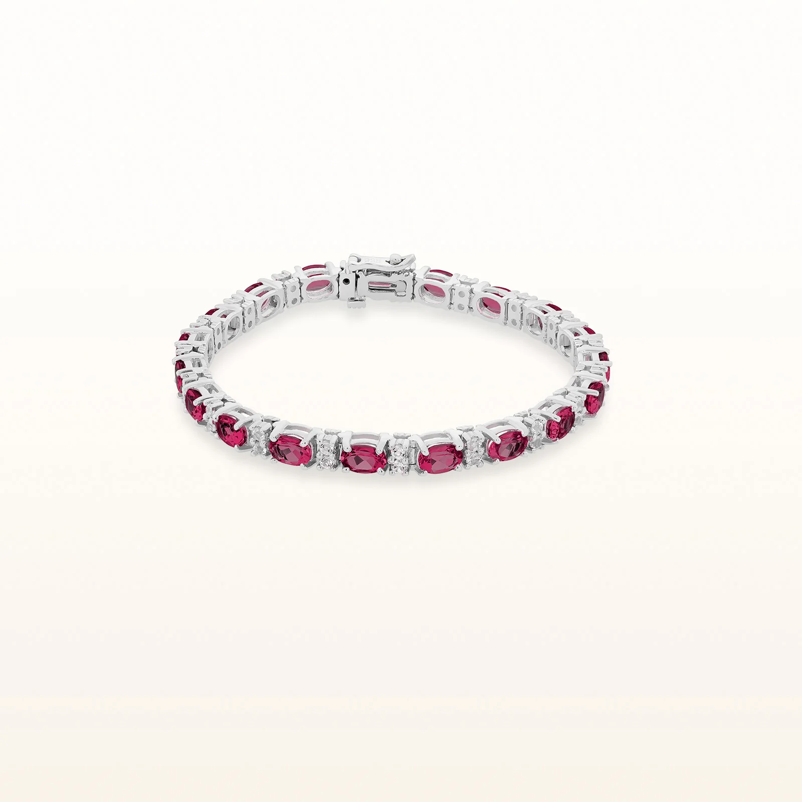 Oval Gemstone and White Topaz Bracelet in 925 Sterling Silver - Image 8